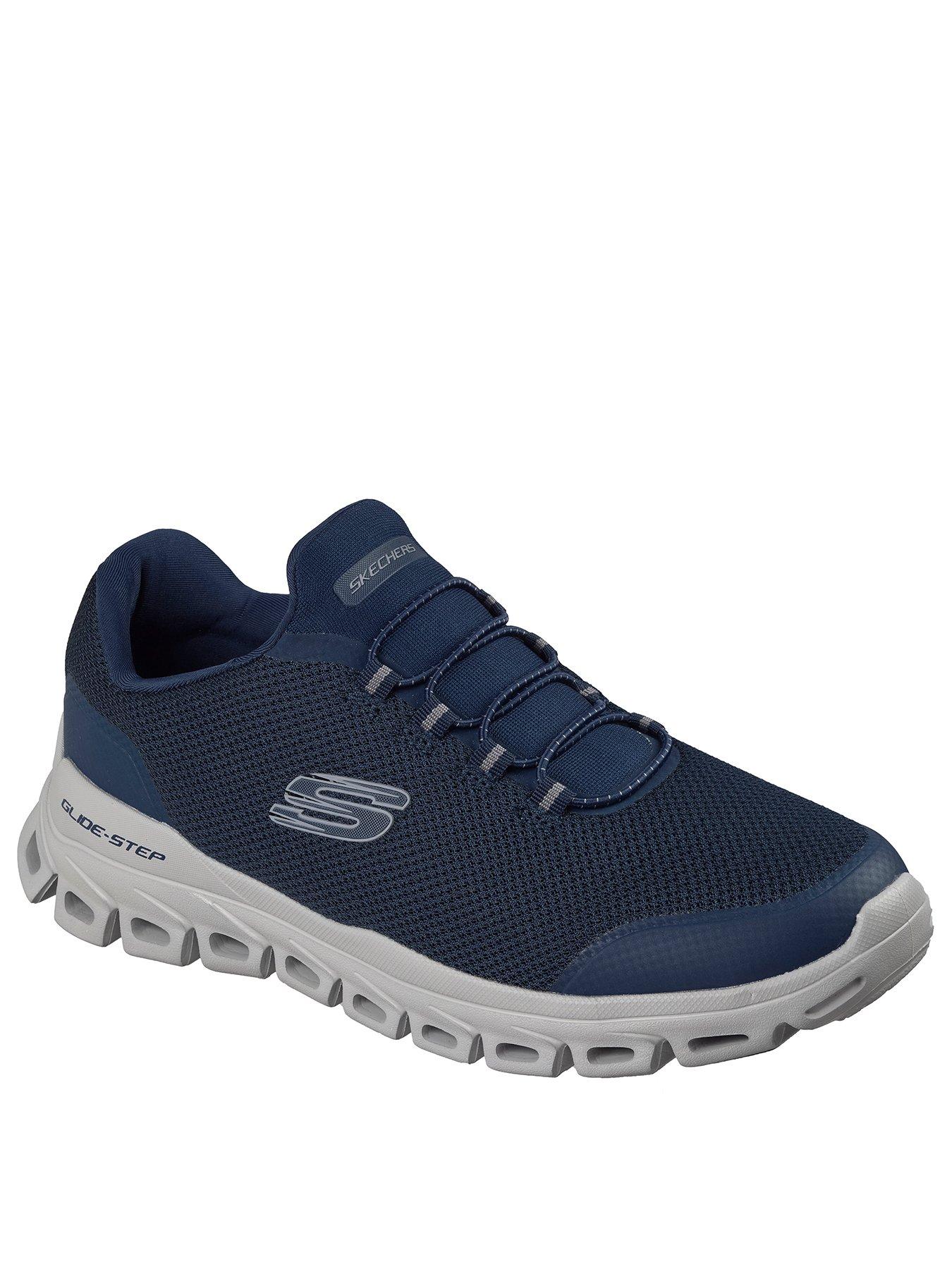 Image 2 of 6 of Skechers Men's Slip-On Mesh Trainers with Stretch Laces - Navy