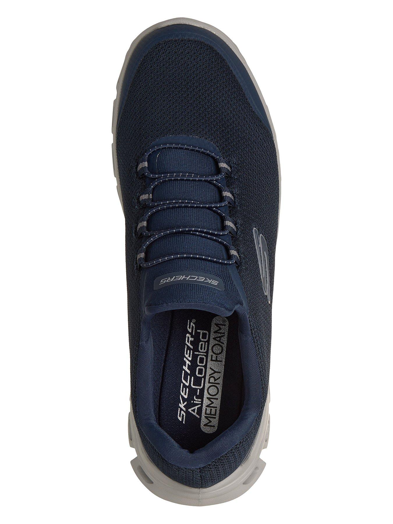 Image 3 of 6 of Skechers Men's Slip-On Mesh Trainers with Stretch Laces - Navy