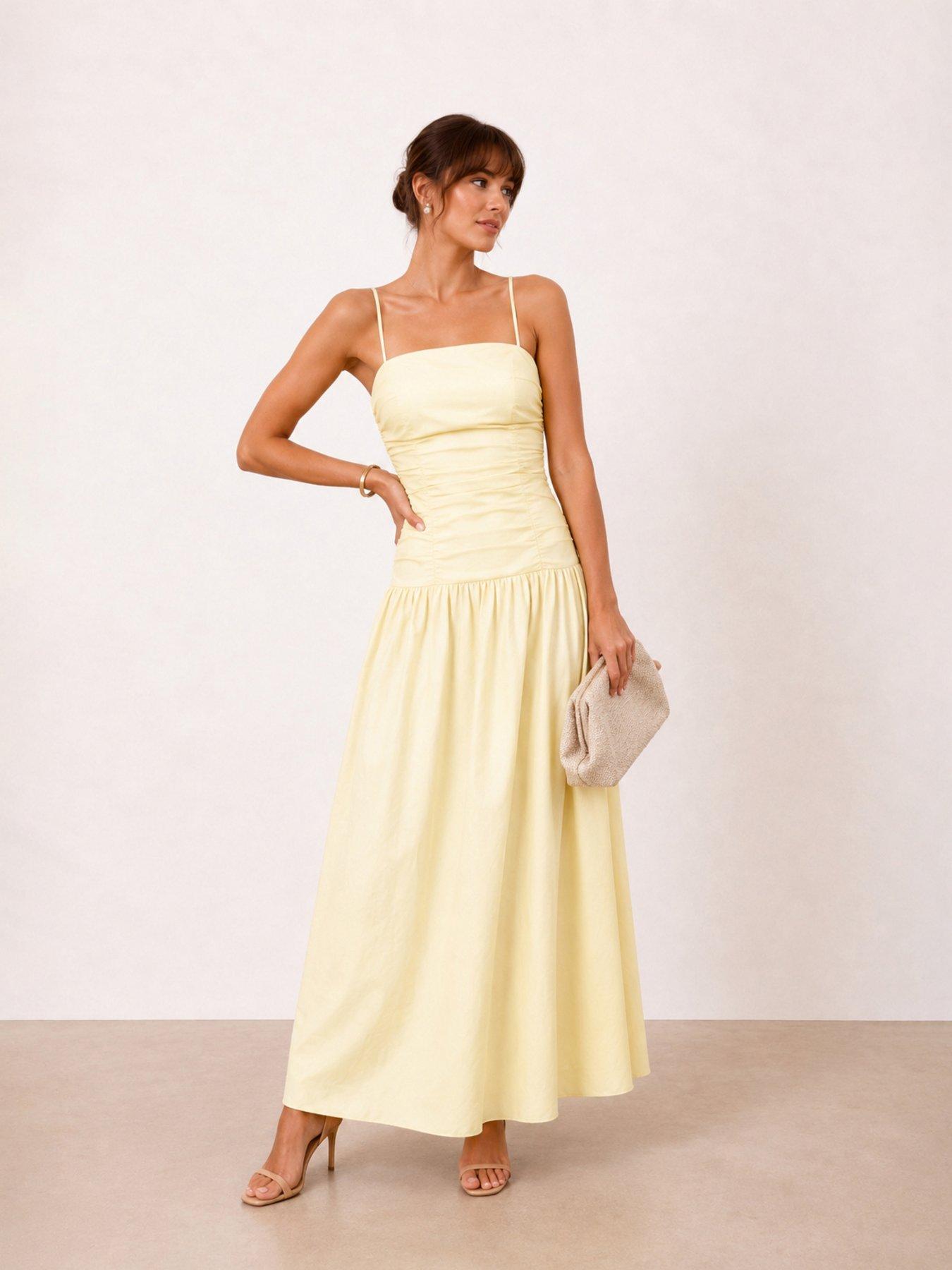 Style Cheat Bandeau Dropped Waist Midi Dress