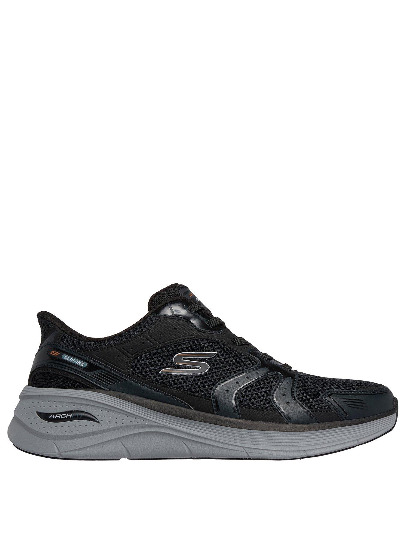 Image 2 of 6 of Skechers Arch Fit 30Slip-Ins Overlay Retro Walker Trainers - Black