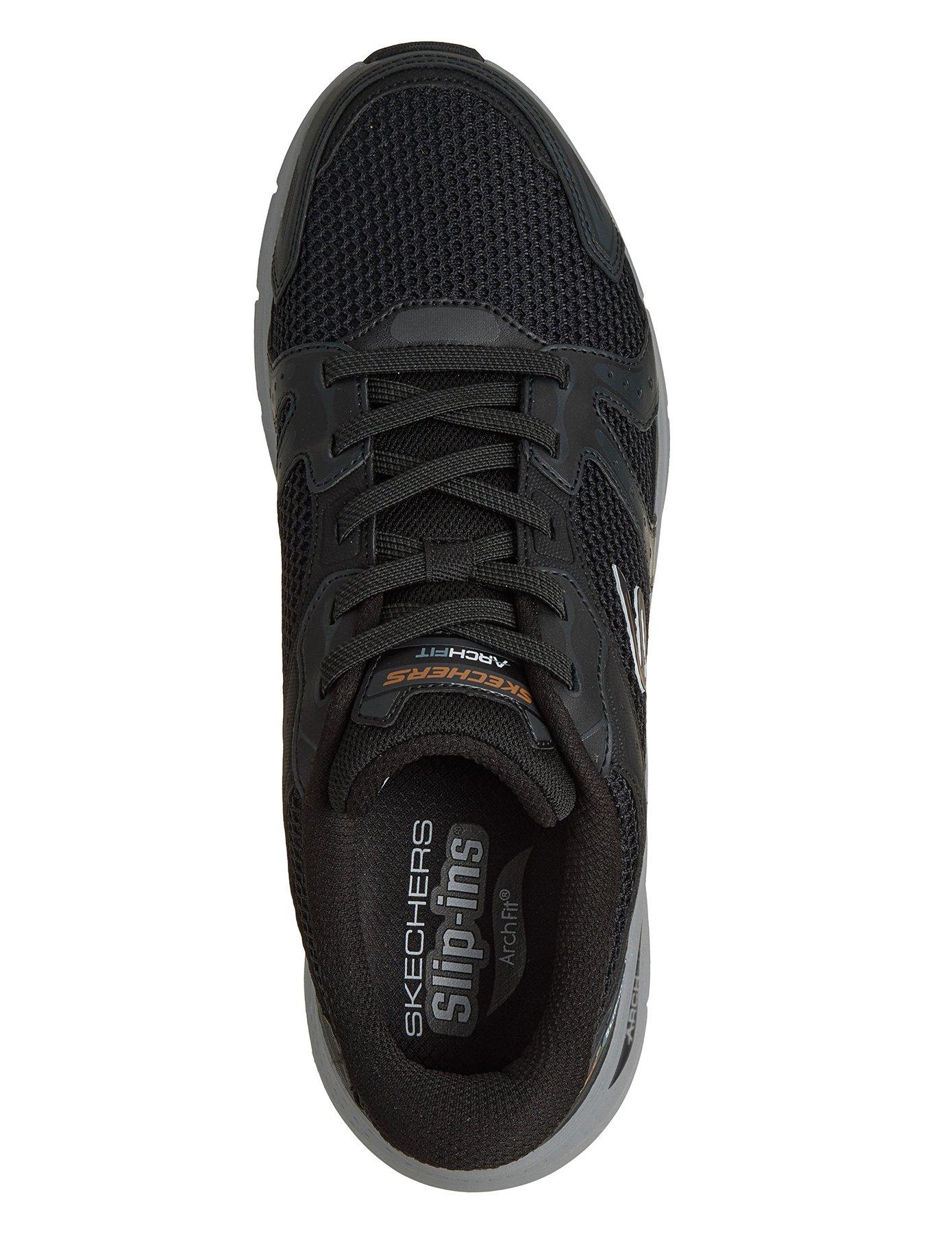 Image 3 of 6 of Skechers Arch Fit 30Slip-Ins Overlay Retro Walker Trainers - Black