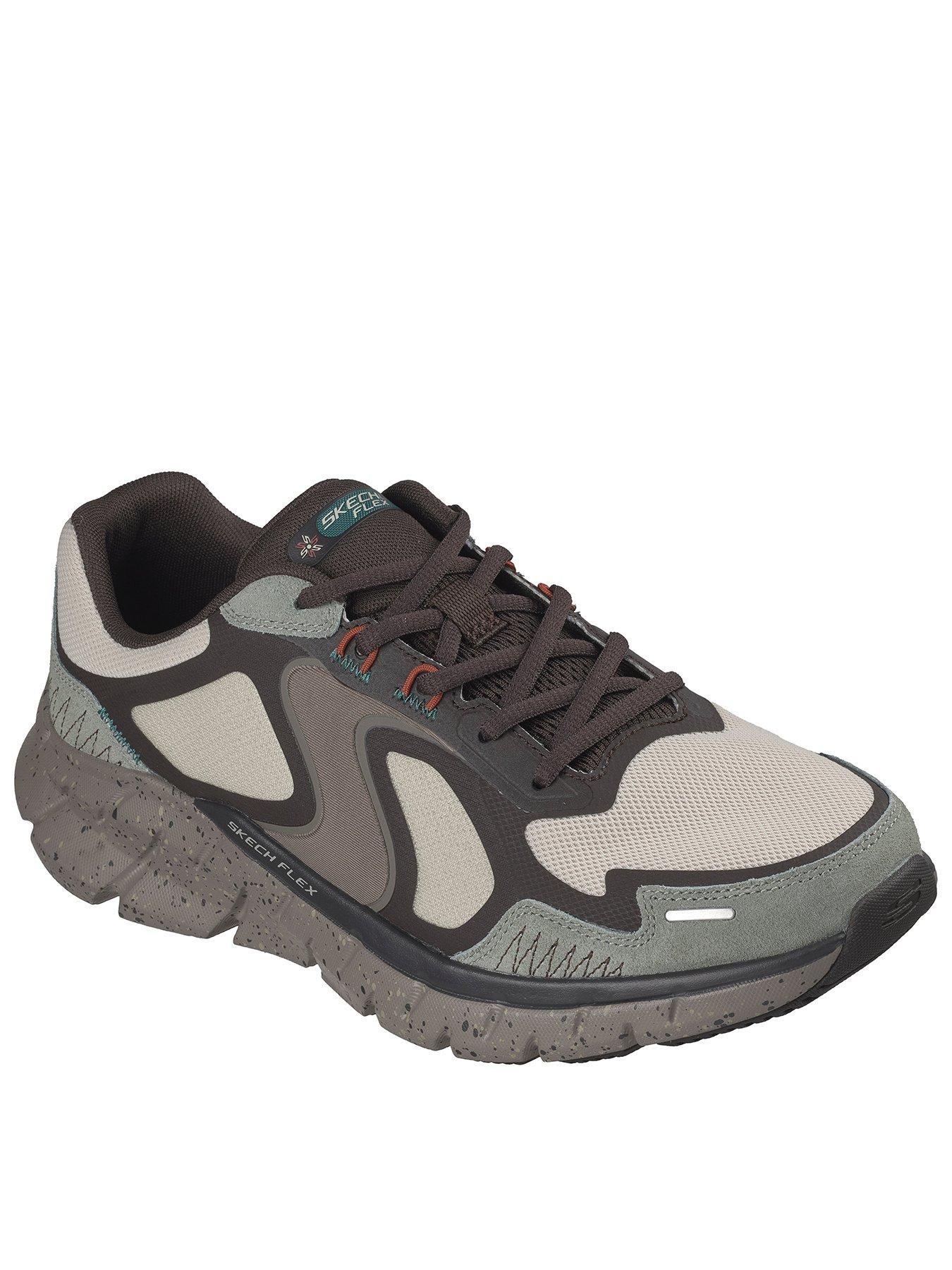 Skechers Men's Skech Flex 4 Oswan Mono Mesh Trainers with Microfiber Overlays - Natural