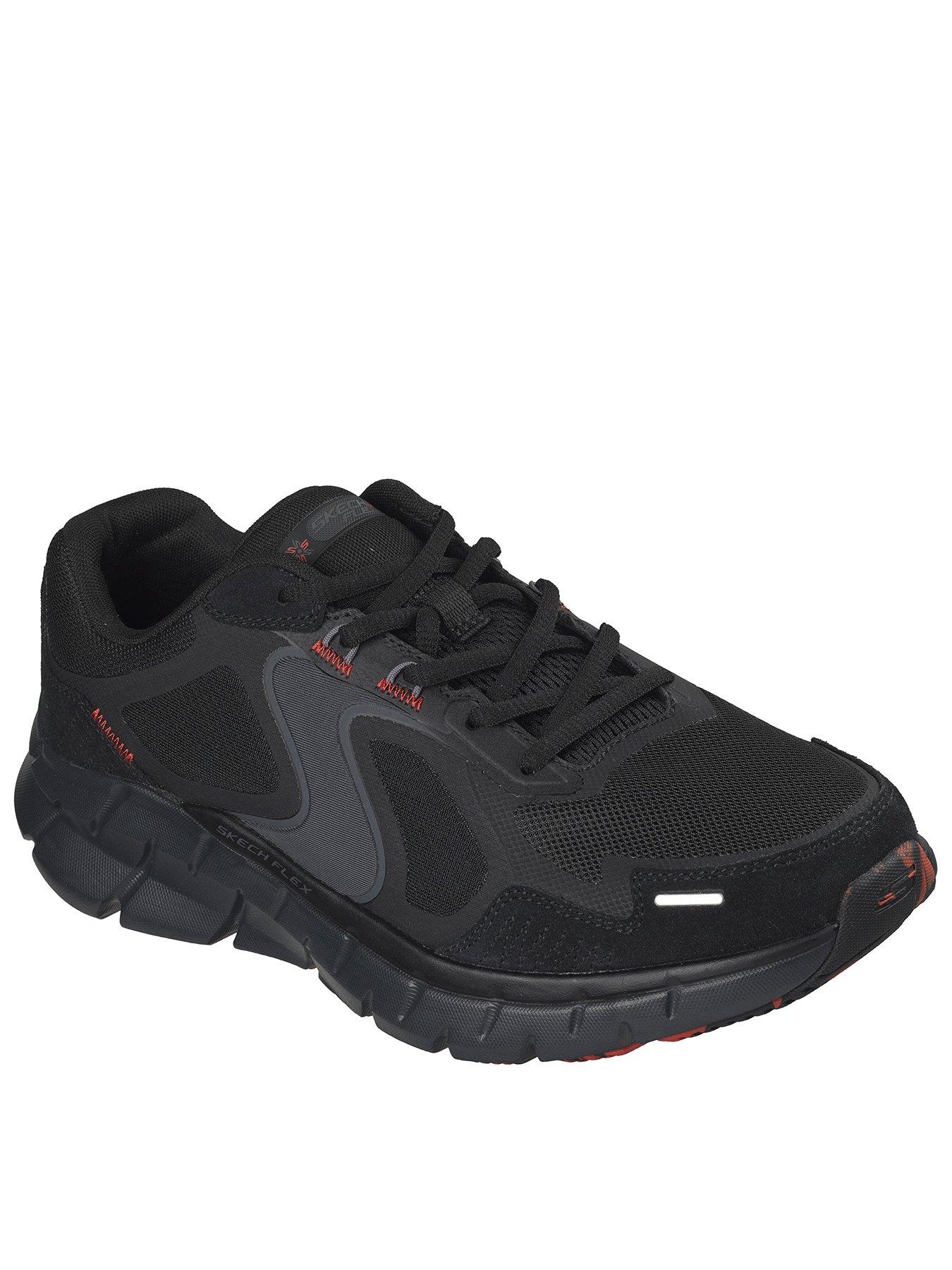 Skechers Men's Skech Flex 4 Oswan Mono Mesh Trainers with Microfiber Overlays - Black
