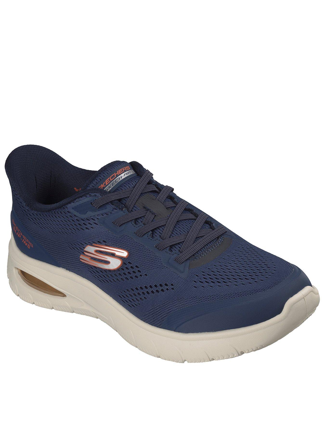 Skechers Mesh Lace Slip-On Trainers - Navy