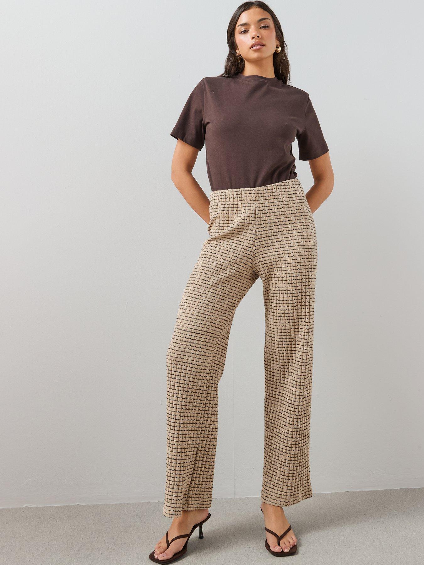 Image 6 of 7 of The Very Collection Textured Wide Leg Trousers - Multi