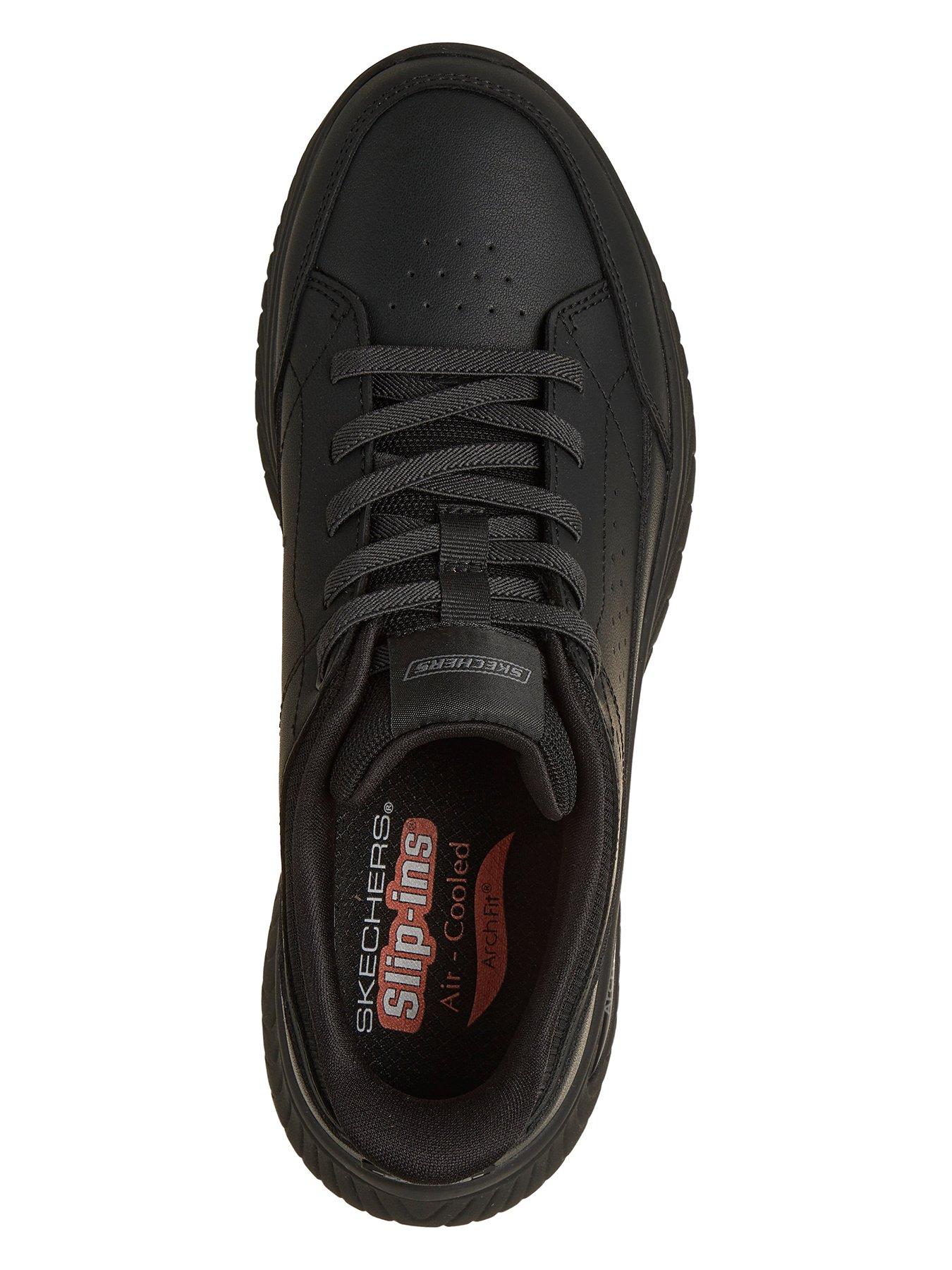 Image 3 of 6 of Skechers Arch Fit Crosser Leather Bungee Lace Slip-Ins With Heel Pull Tab - Black