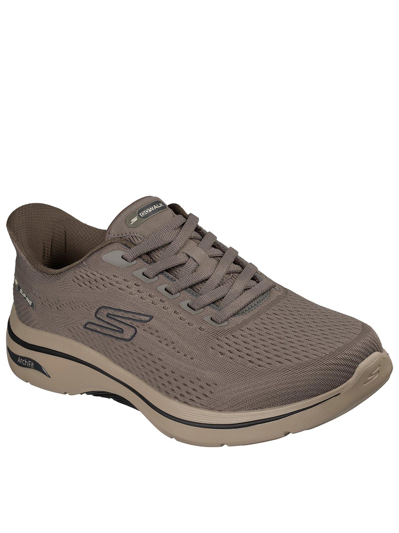 Image 1 of 5 of Skechers Slip-On Lace Trainers - Brown