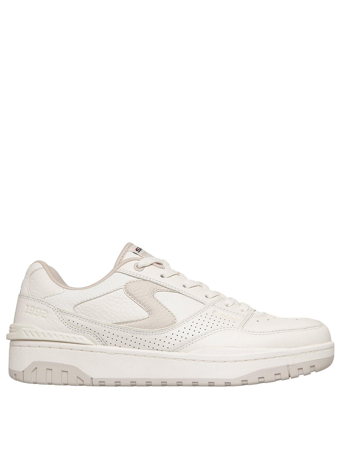 Image 2 of 6 of Skechers Tumbled Leather Lace Up Sneakers - Off White