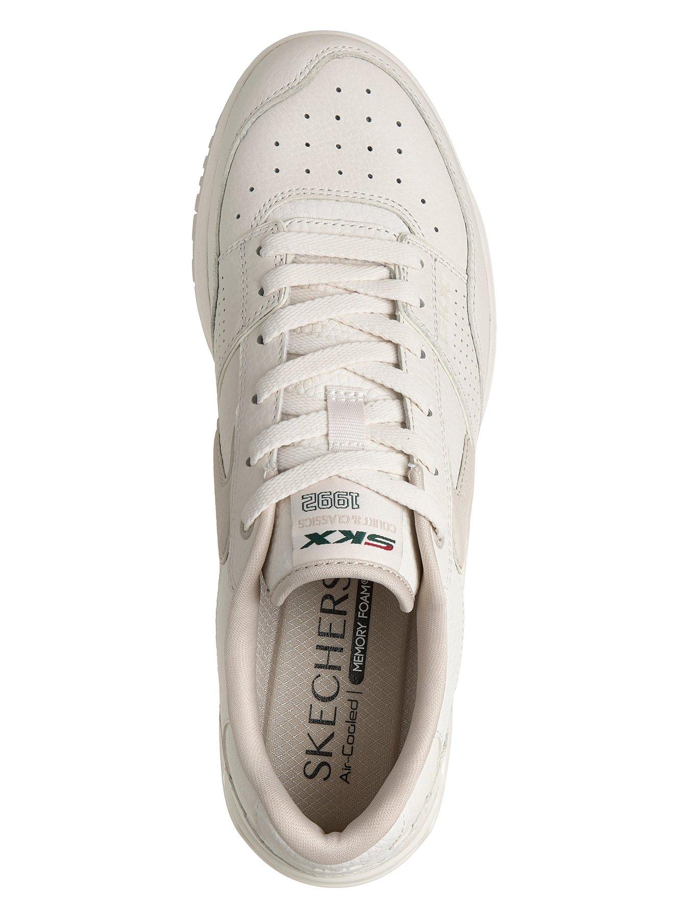 Image 3 of 6 of Skechers Tumbled Leather Lace Up Sneakers - Off White