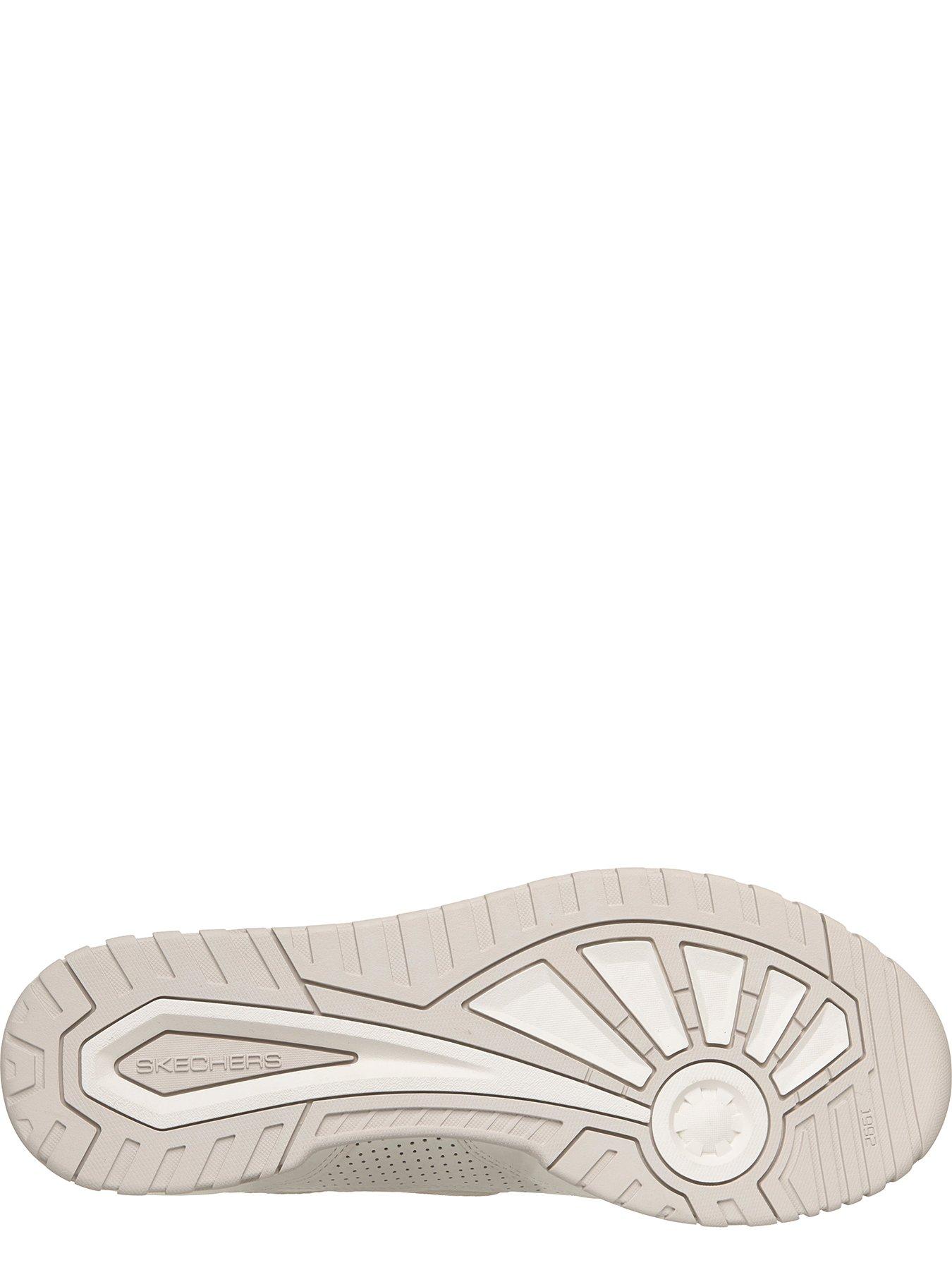 Image 4 of 6 of Skechers Tumbled Leather Lace Up Sneakers - Off White