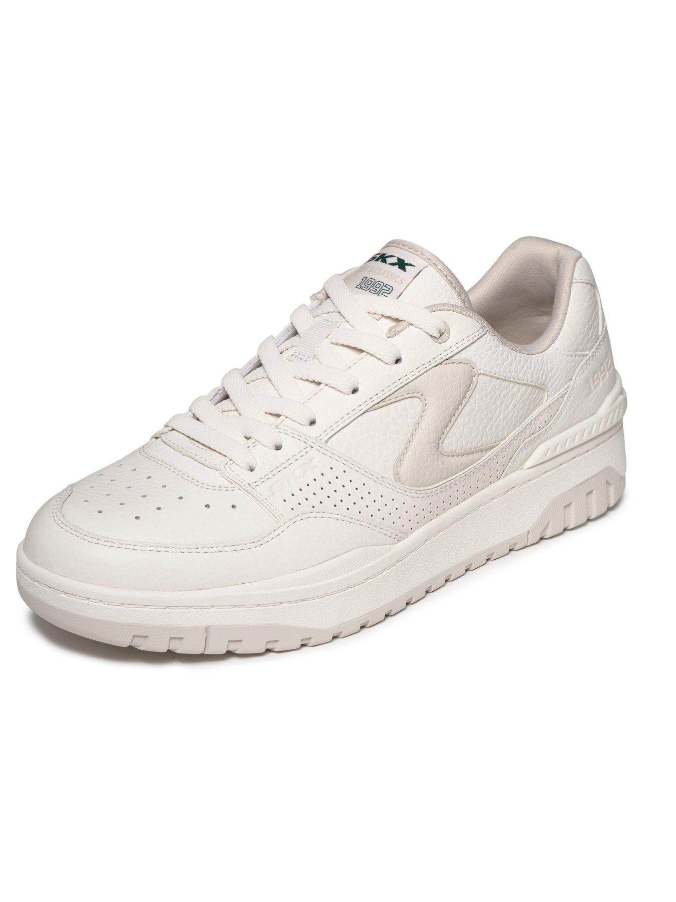 Image 6 of 6 of Skechers Tumbled Leather Lace Up Sneakers - Off White