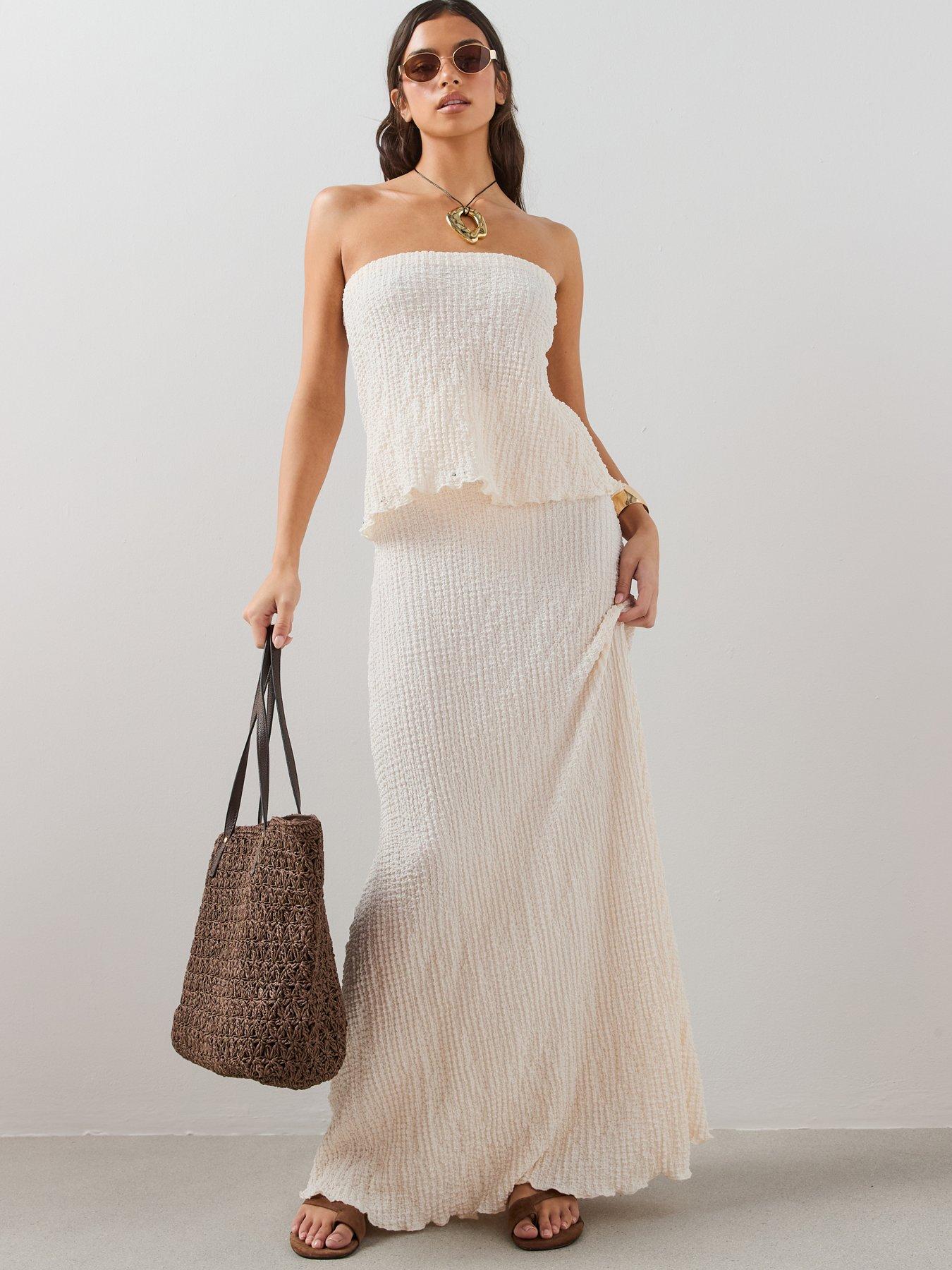  image of the-very-collection-bandeau-textured-top-cream