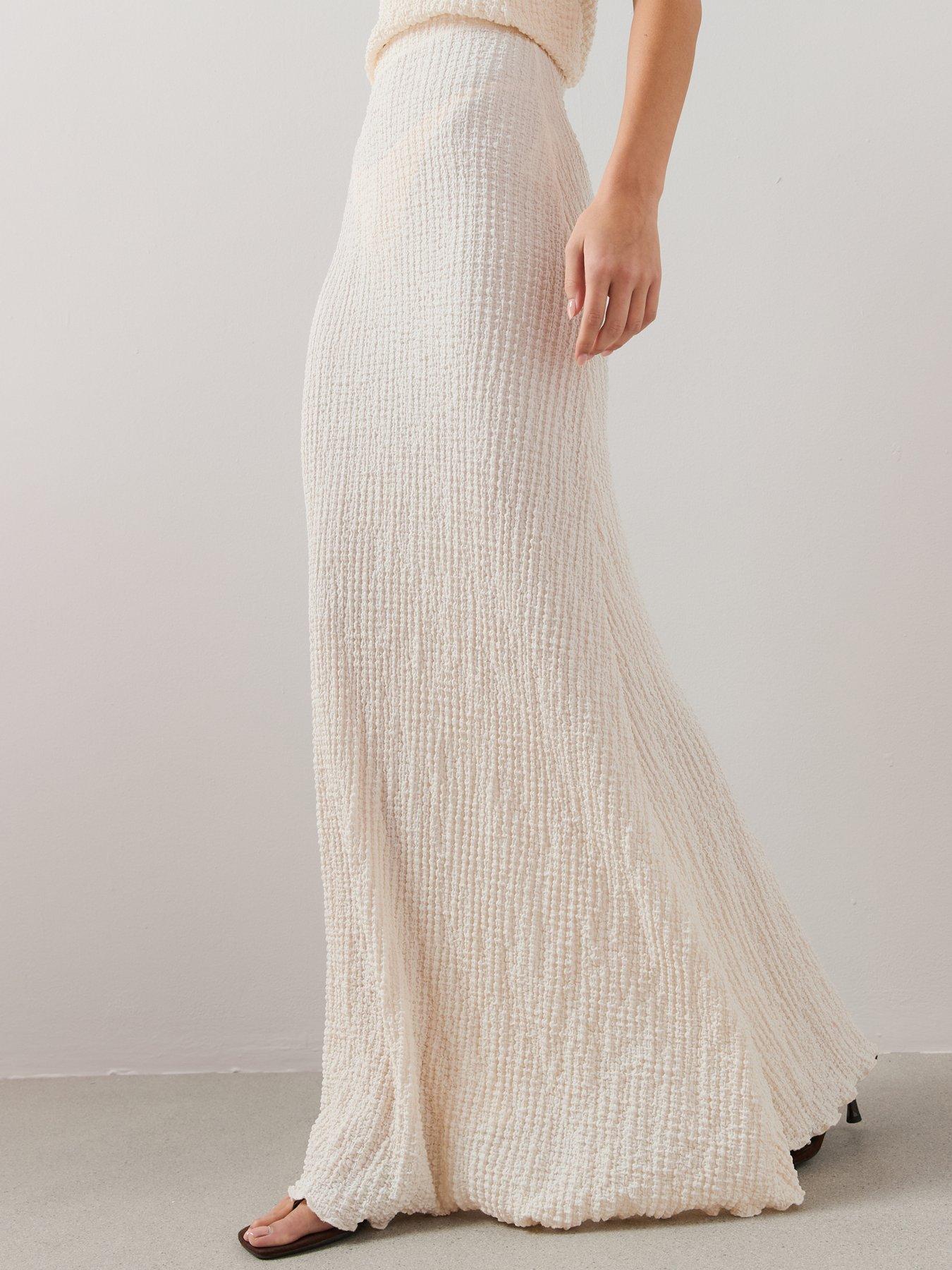  image of the-very-collection-textured-maxi-skirt-neutral
