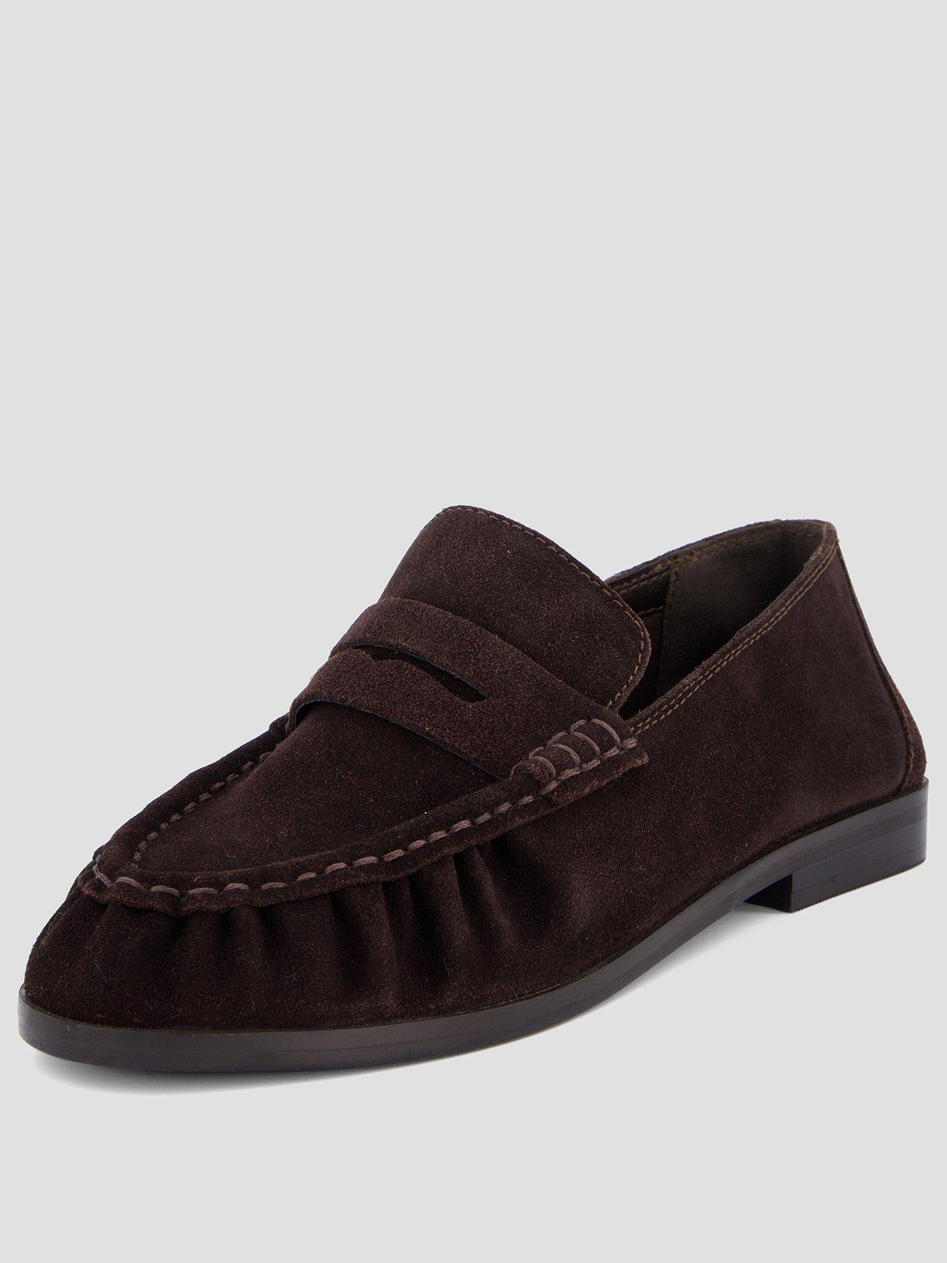 Image 2 of 7 of The Very Collection Wide Fit Leather Penny Loafer - Chocolate