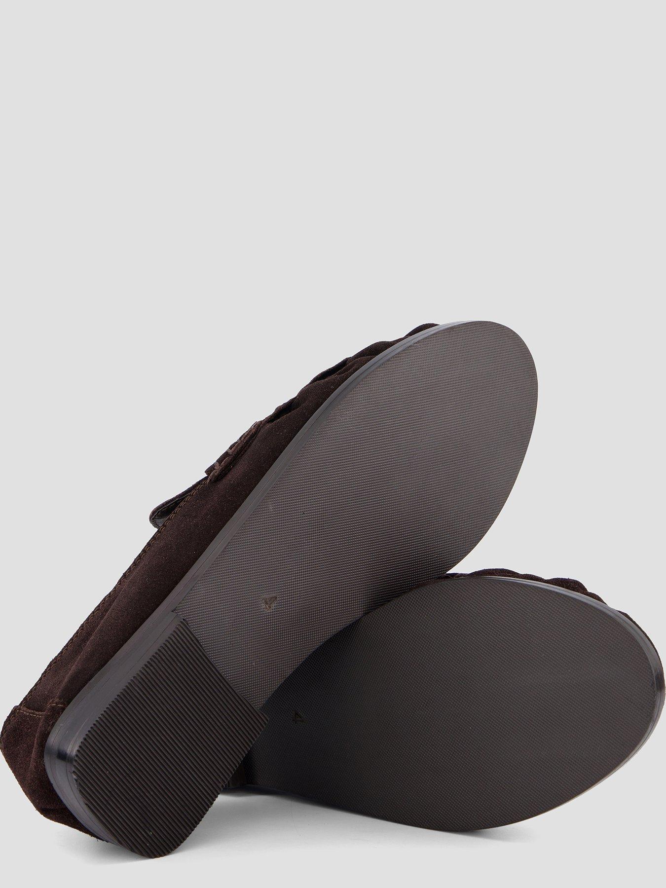 Image 4 of 7 of The Very Collection Wide Fit Leather Penny Loafer - Chocolate