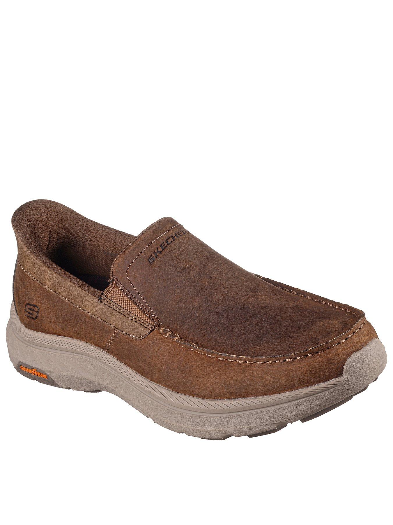 Skechers Pollard Dual Gore Leather Moc Toe Slip-Ins Loafer - Brown