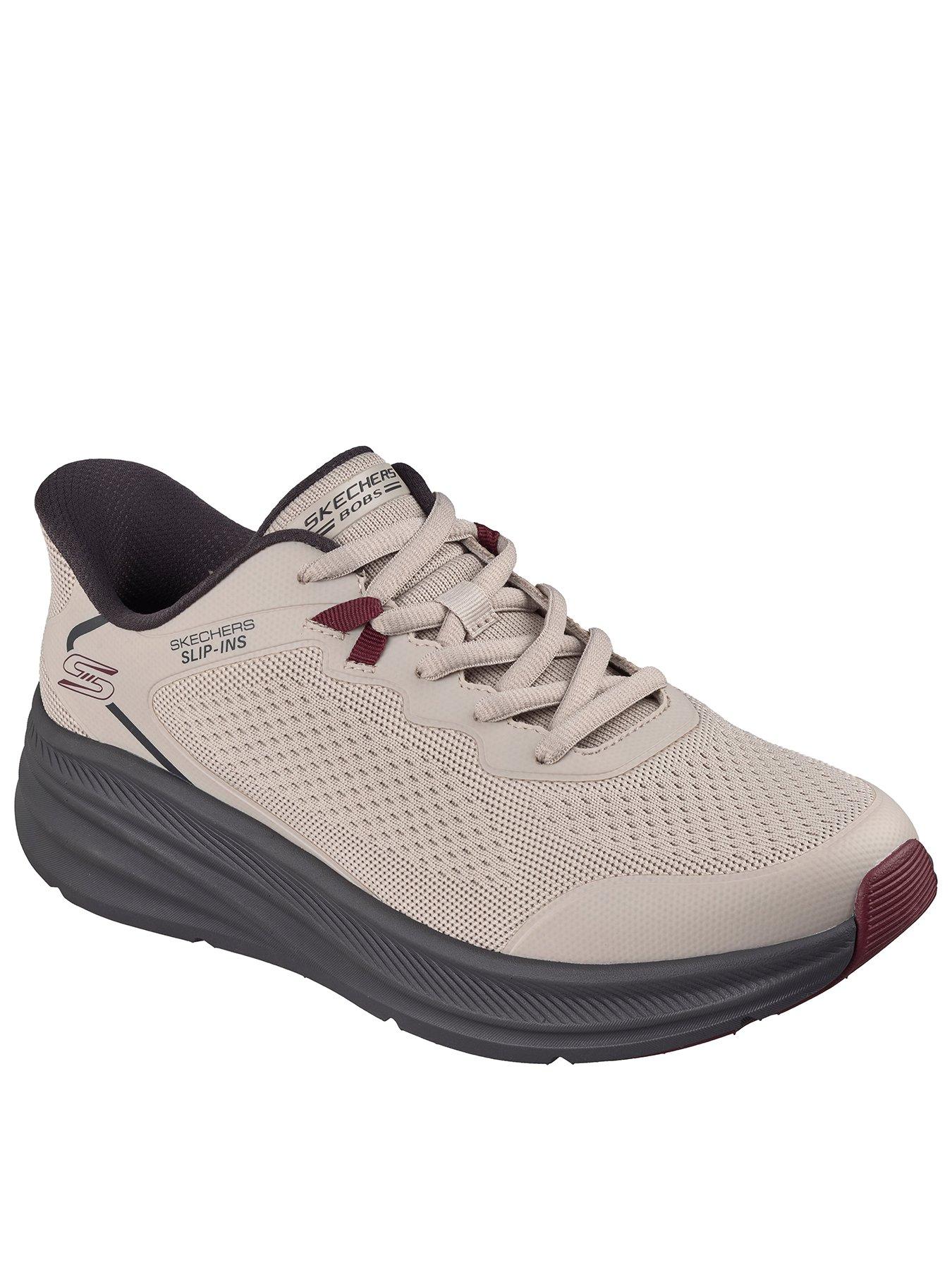 Skechers Bobs Skillzslip-Ins Engineered Knit Lace Up Sneaker - Natural