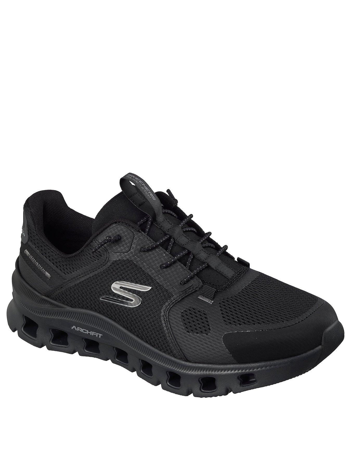Image 2 of 6 of Skechers Mens Arch Fit Glide-Step Proarch Fit Bungee Lace Mesh Slip On Trainers- Black