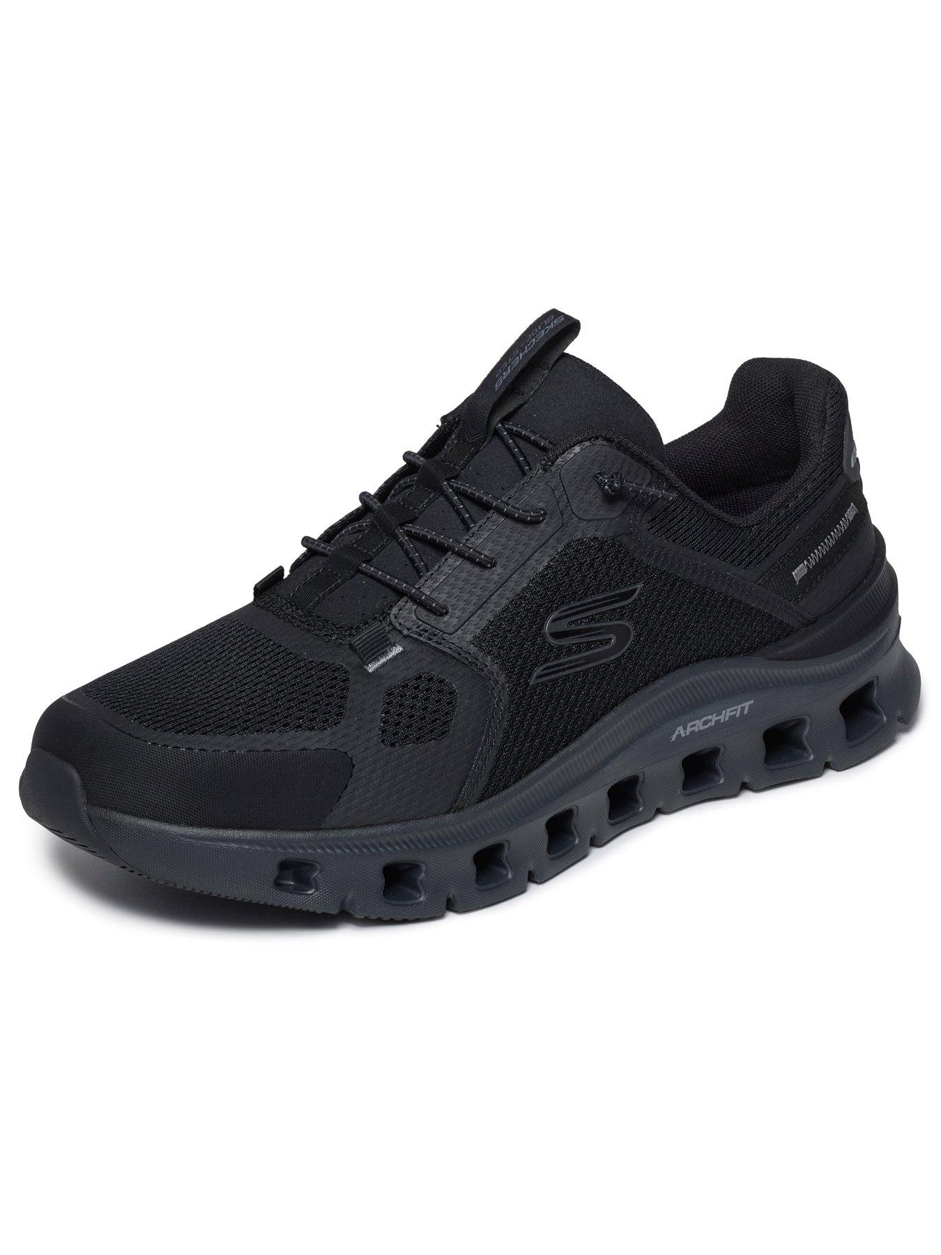 Image 6 of 6 of Skechers Mens Arch Fit Glide-Step Proarch Fit Bungee Lace Mesh Slip On Trainers- Black