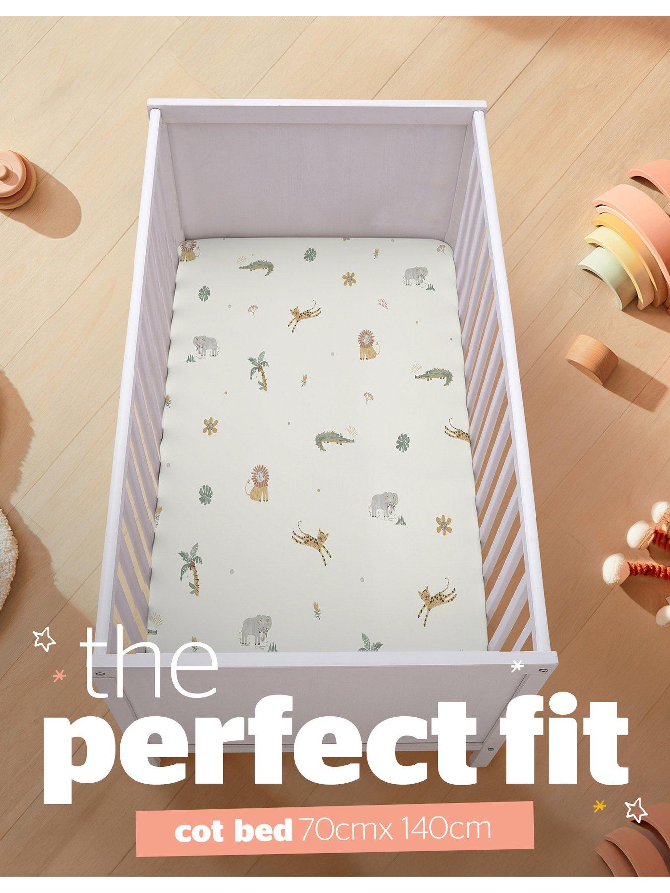  image of silentnight-safe-nights-fitted-sheet-cot-bed-safari-2-pack