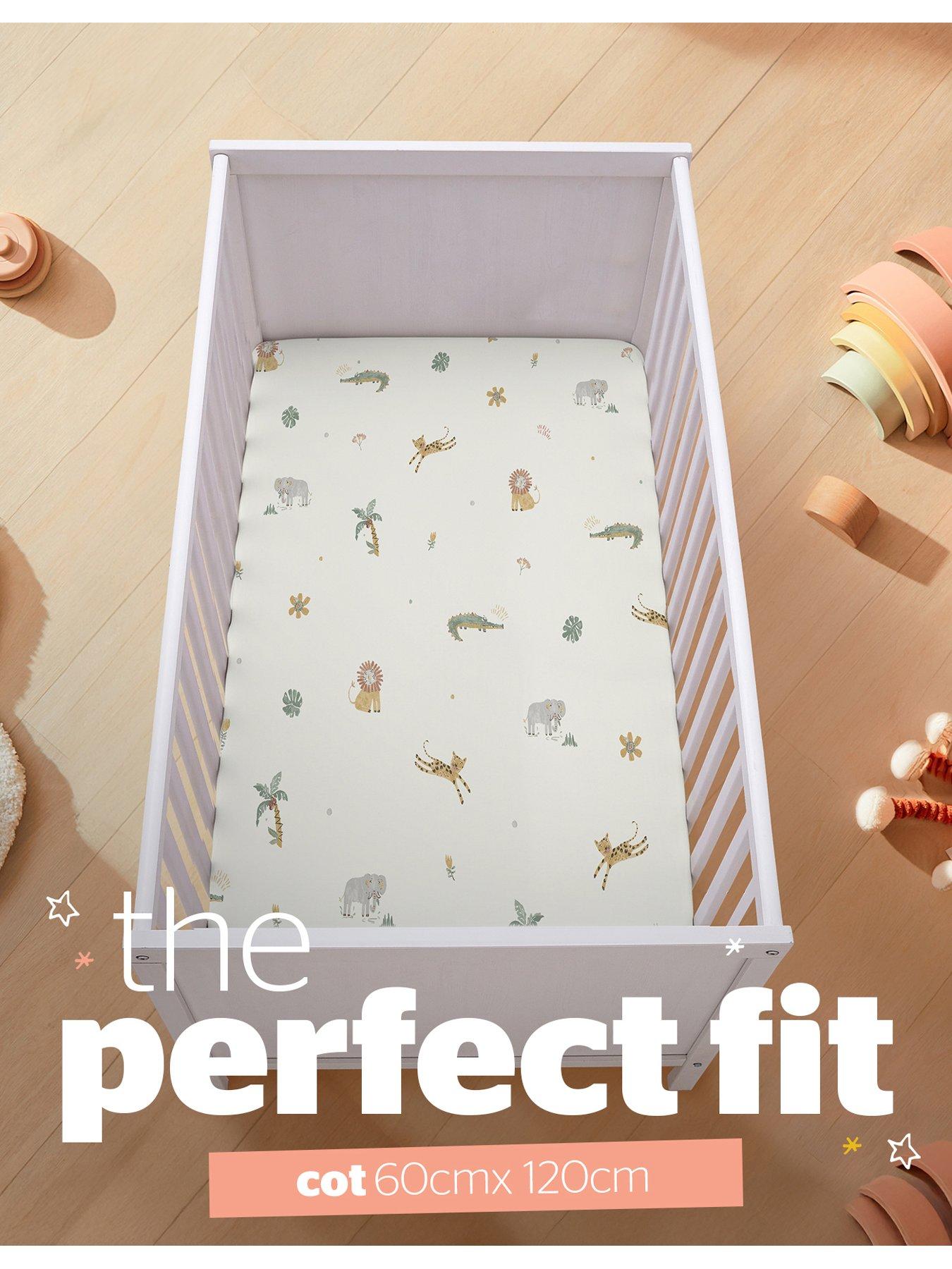  image of silentnight-safe-nights-fitted-sheet-cot-safari-2-pack