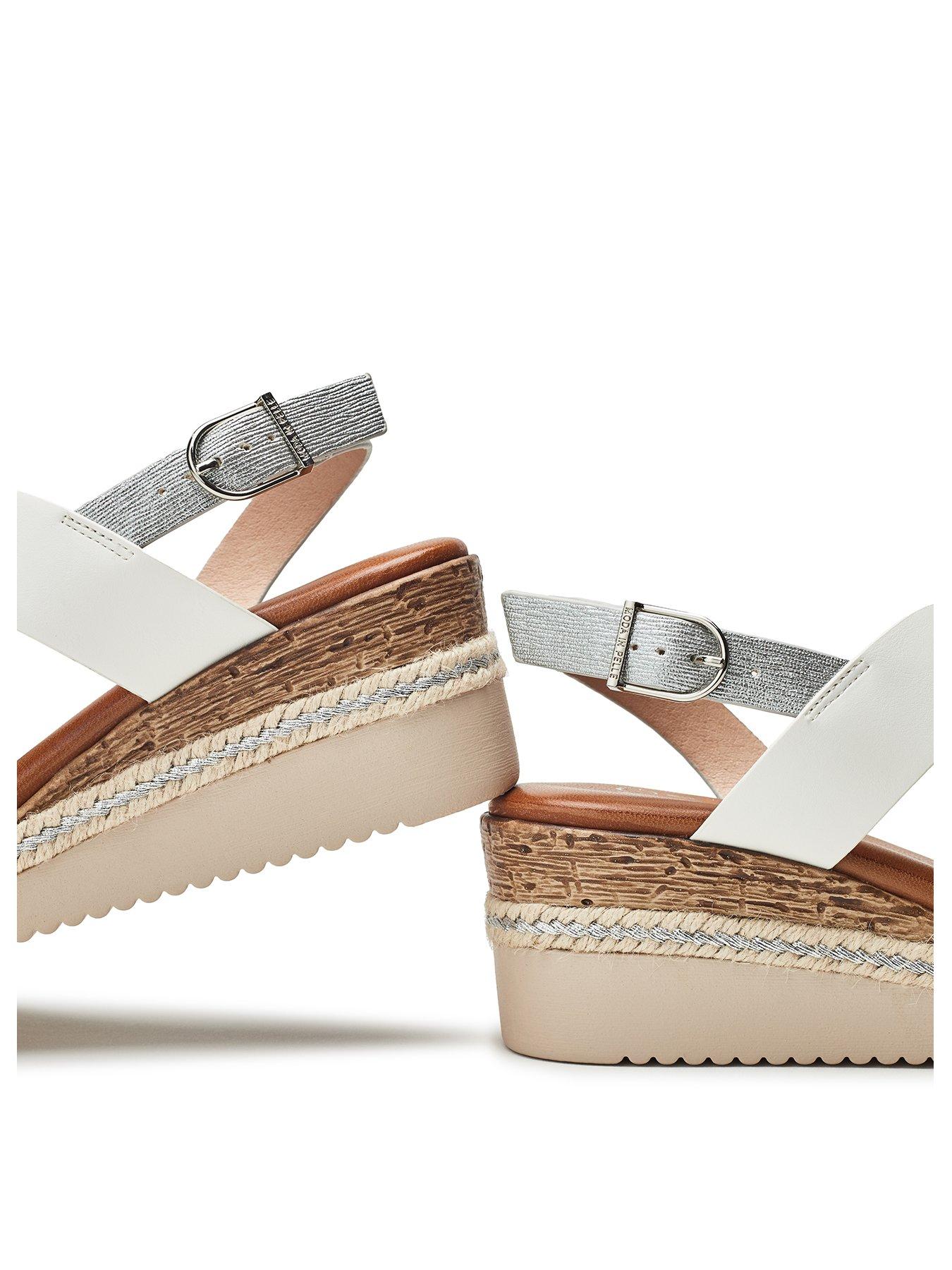 Image 4 of 5 of Moda In Pelle Joani Off White Porvair Cross Strap Upper Sling Back Sandal