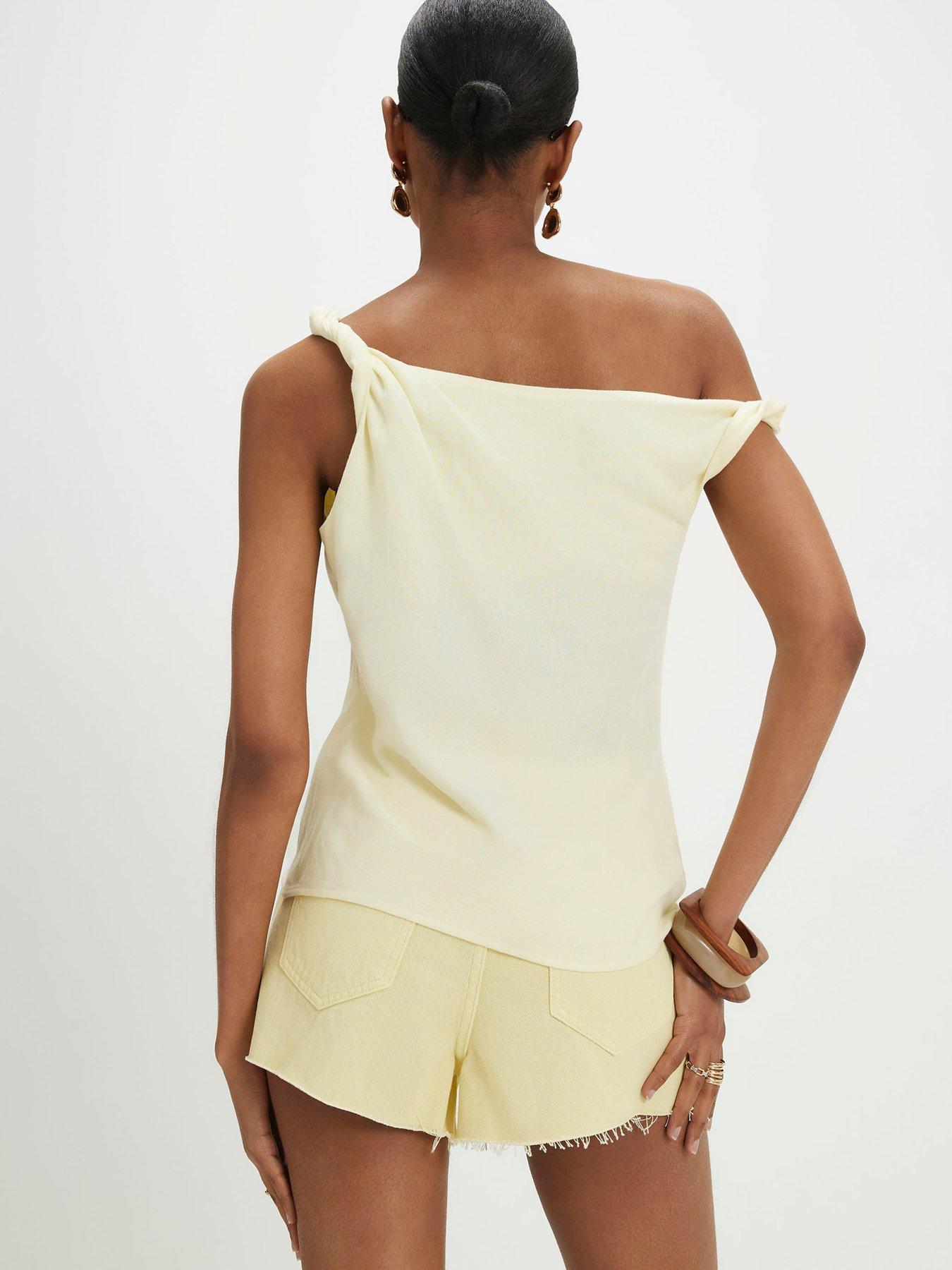 Image 2 of 6 of River Island Linen Assym One Shoulder - Yellow