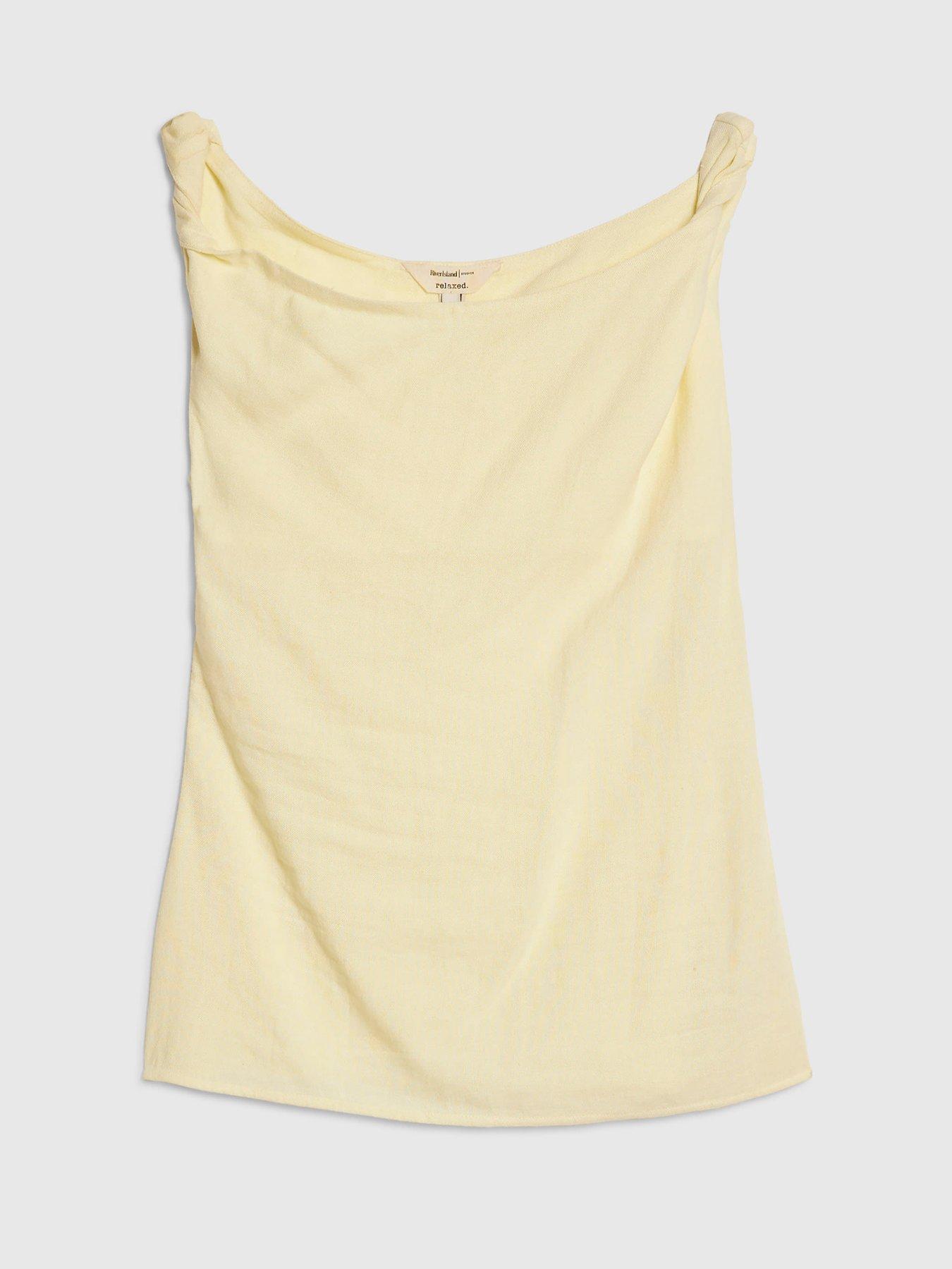 Image 5 of 6 of River Island Linen Assym One Shoulder - Yellow