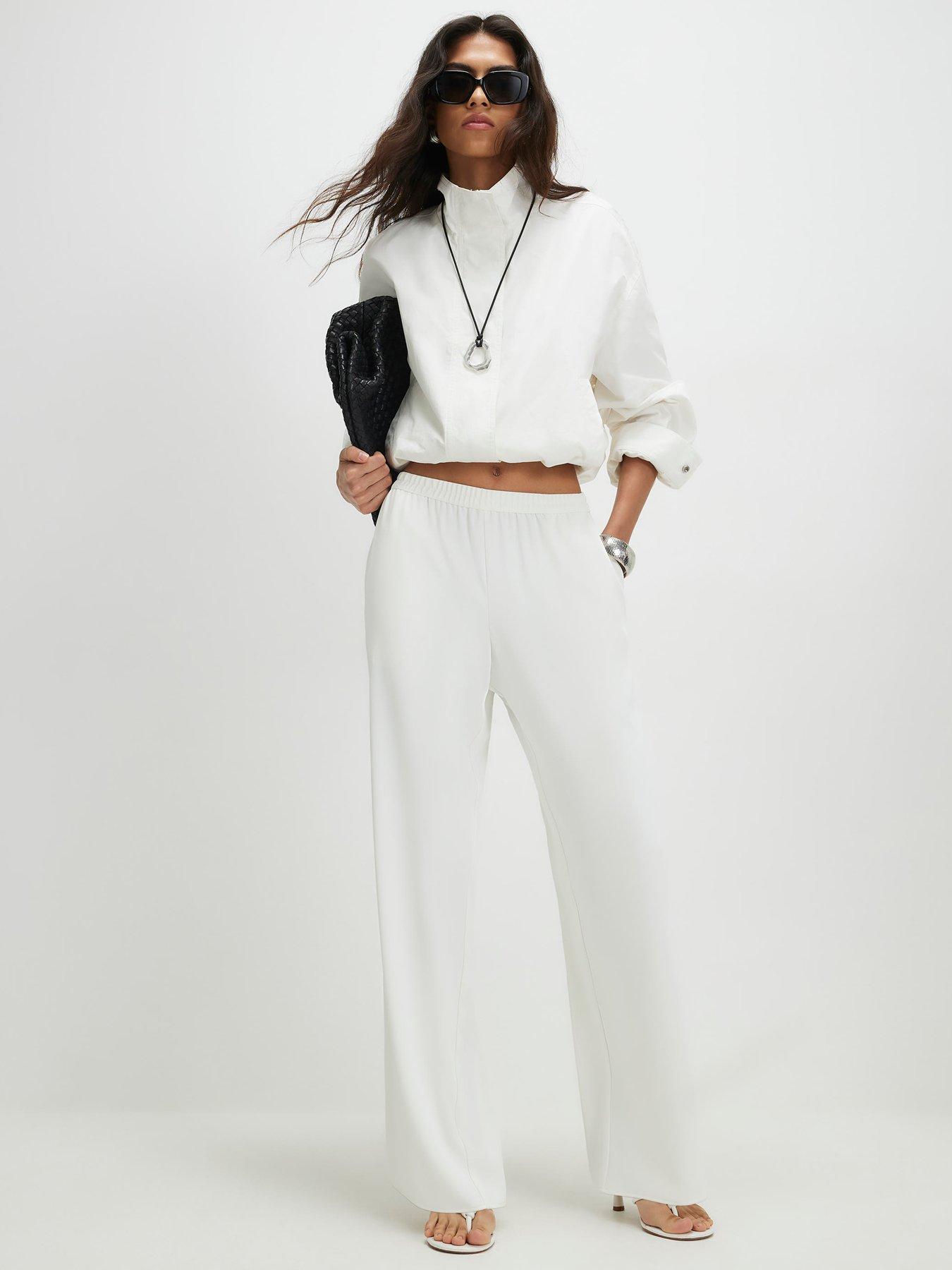 River Island Soft Crepe Wide Leg Trouser - Beige