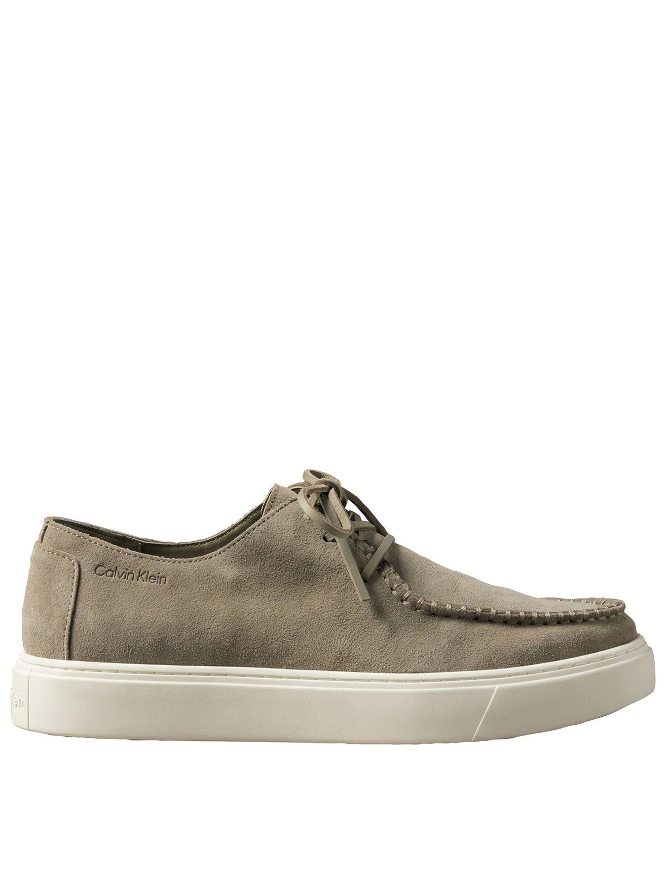 Calvin Klein Hybrid Apron Toe Suede Lace Up Shoes - Green