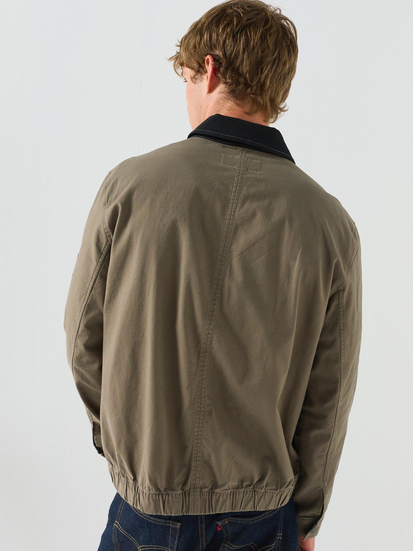 Image 2 of 6 of Calvin Klein Jeans Calvin Klein Jeans Matty Canvas Contrast Collar Jacket - Khaki