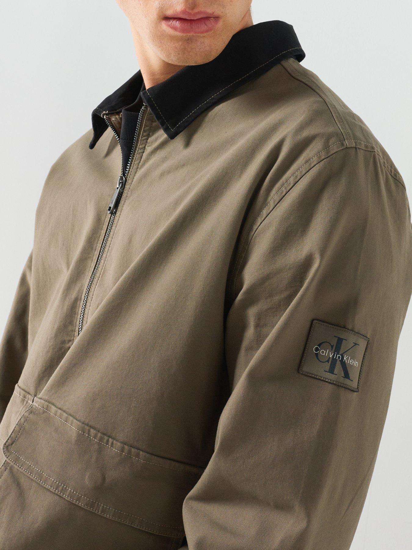 Image 4 of 6 of Calvin Klein Jeans Calvin Klein Jeans Matty Canvas Contrast Collar Jacket - Khaki