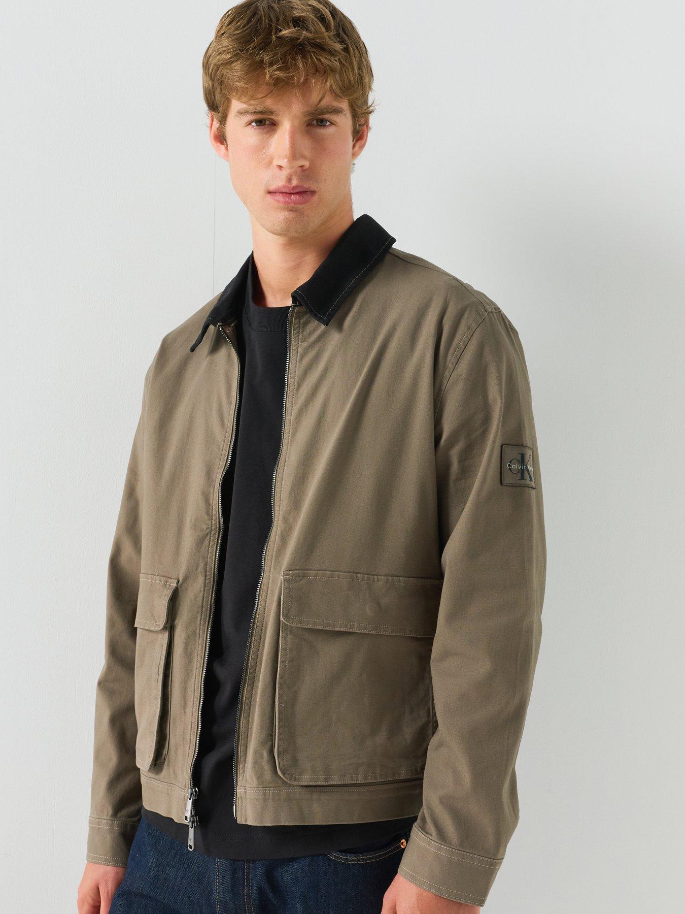 Image 6 of 6 of Calvin Klein Jeans Calvin Klein Jeans Matty Canvas Contrast Collar Jacket - Khaki