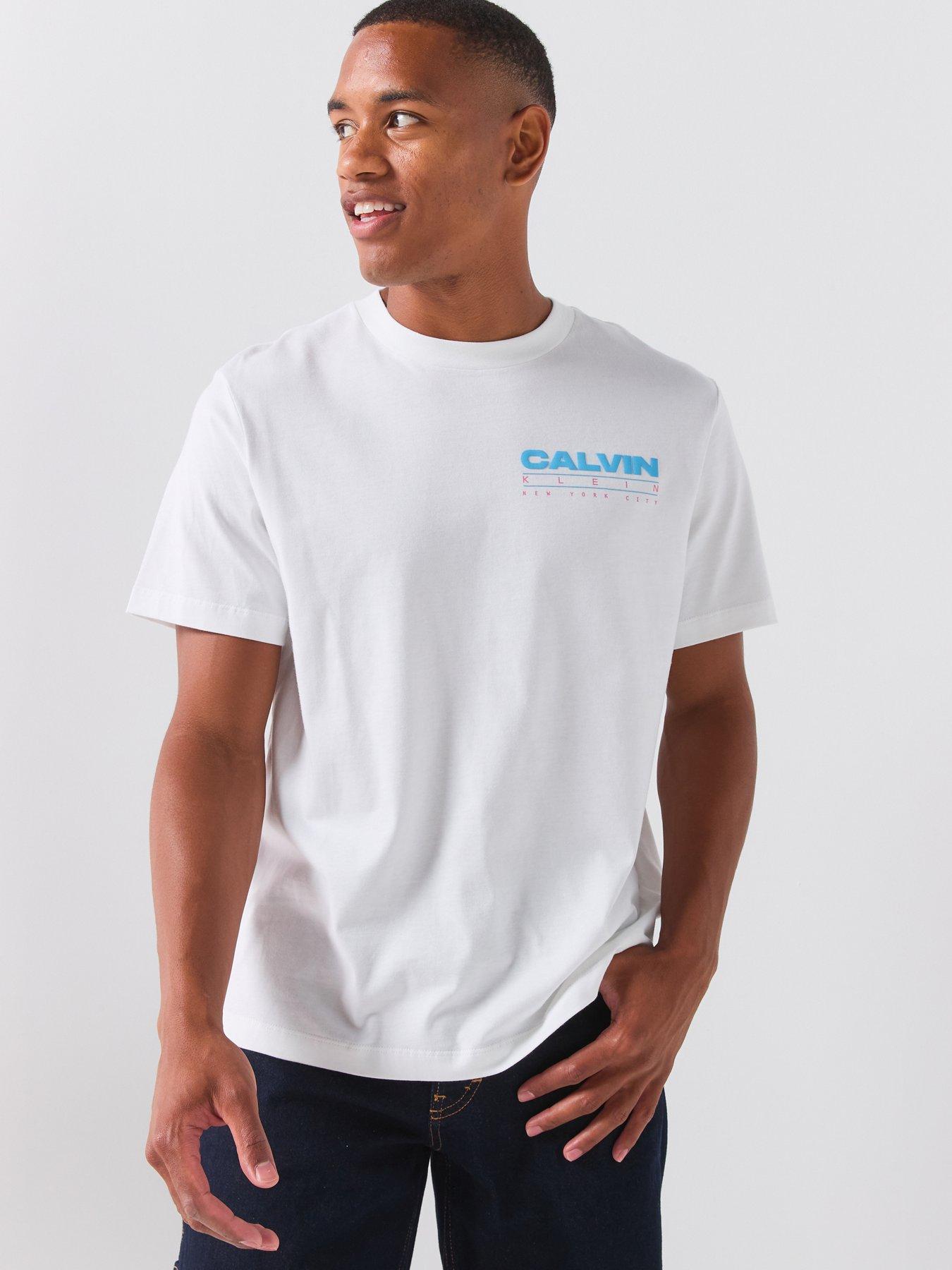 Image 4 of 6 of Calvin Klein Jeans Relaxed Back Logo T-Shirt - White