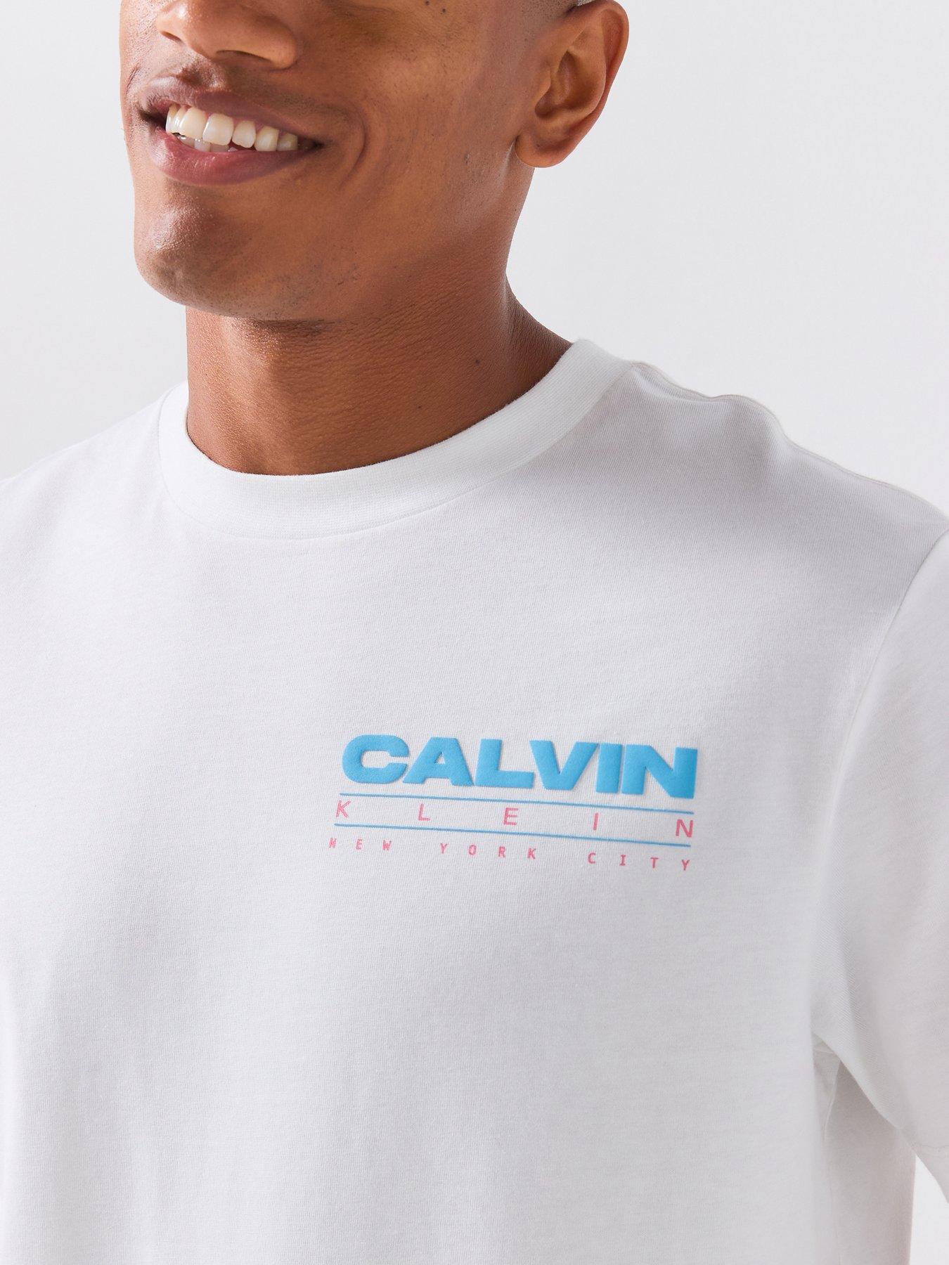 Image 5 of 6 of Calvin Klein Jeans Relaxed Back Logo T-Shirt - White