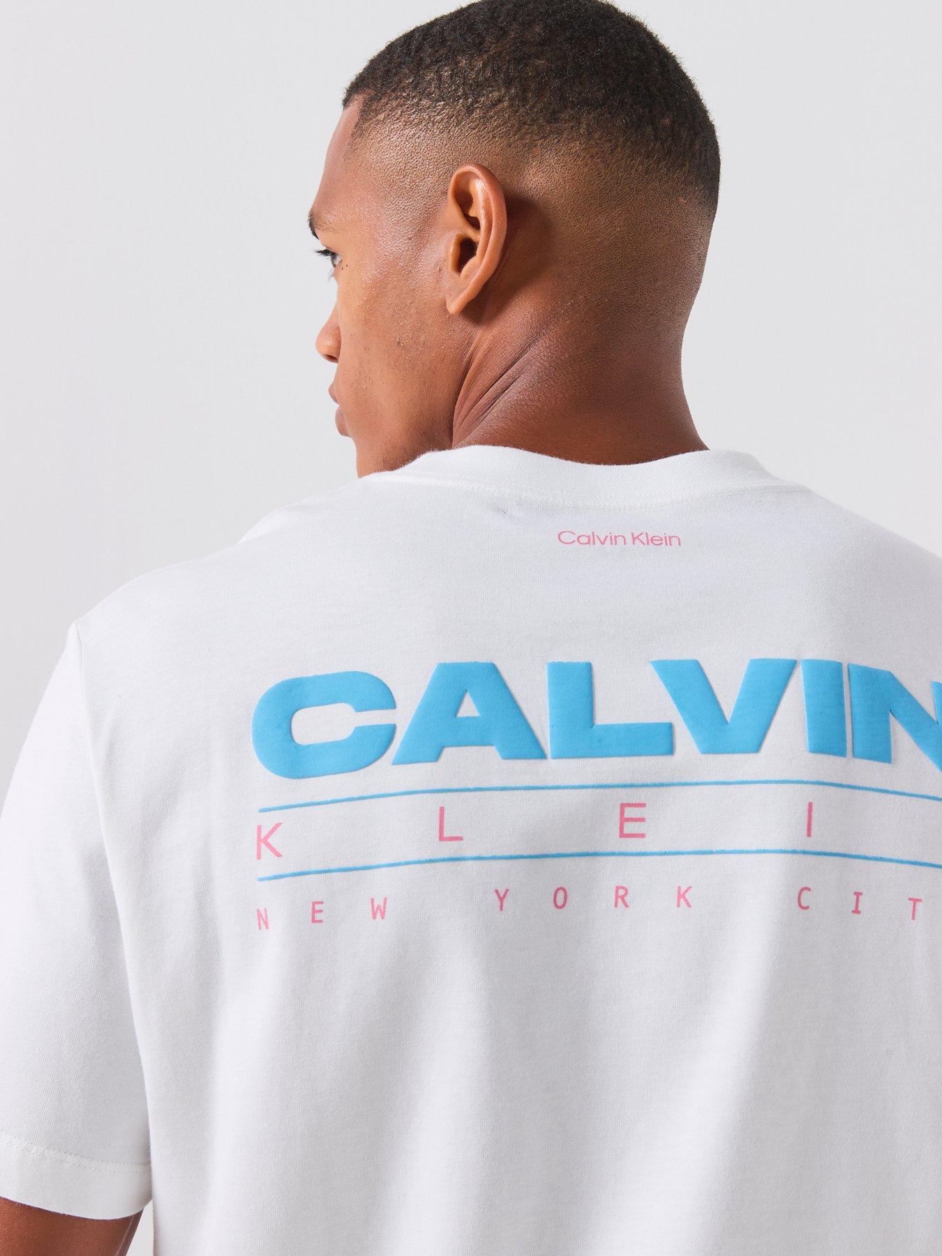 Image 6 of 6 of Calvin Klein Jeans Relaxed Back Logo T-Shirt - White