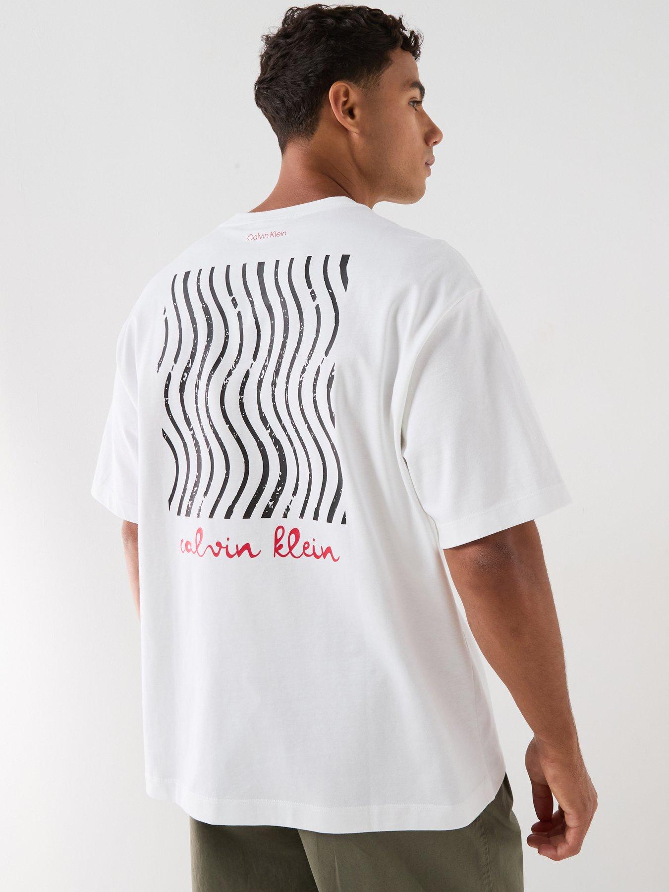 Calvin Klein Jeans Travel Lines Back Graphic T-Shirt - White