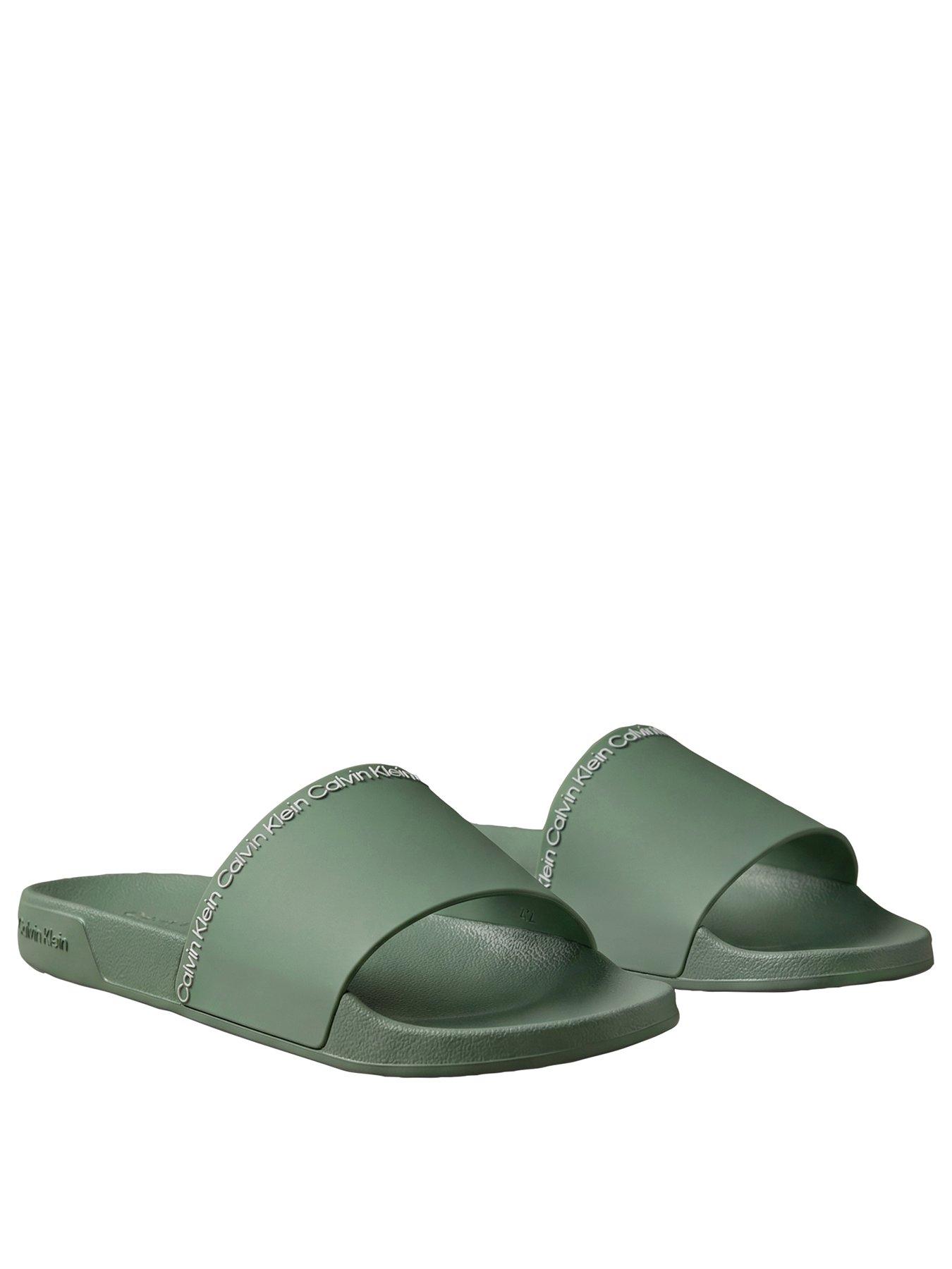Image 2 of 5 of Calvin Klein Institutional Logo Sliders - Green
