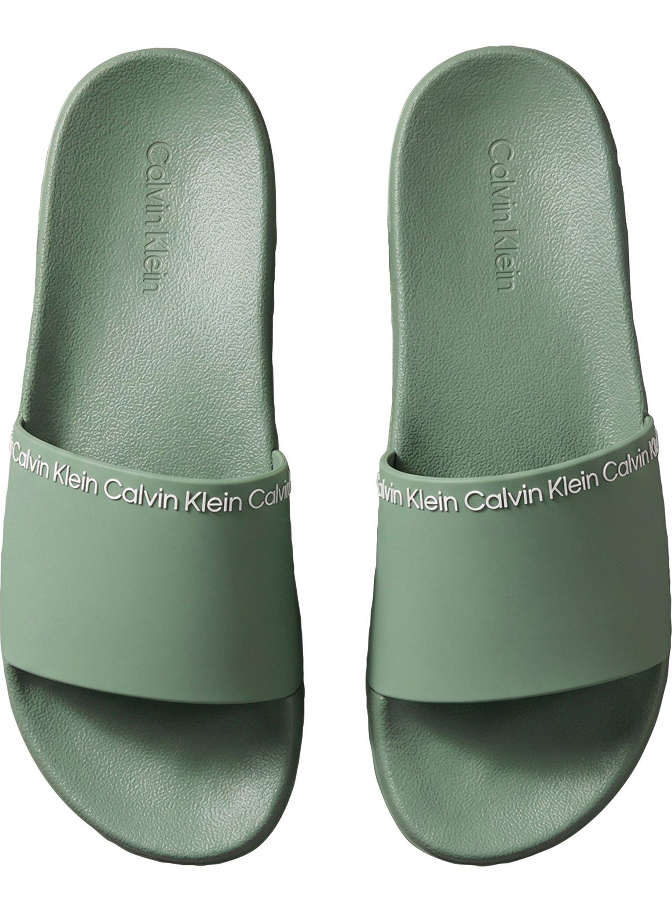Image 3 of 5 of Calvin Klein Institutional Logo Sliders - Green