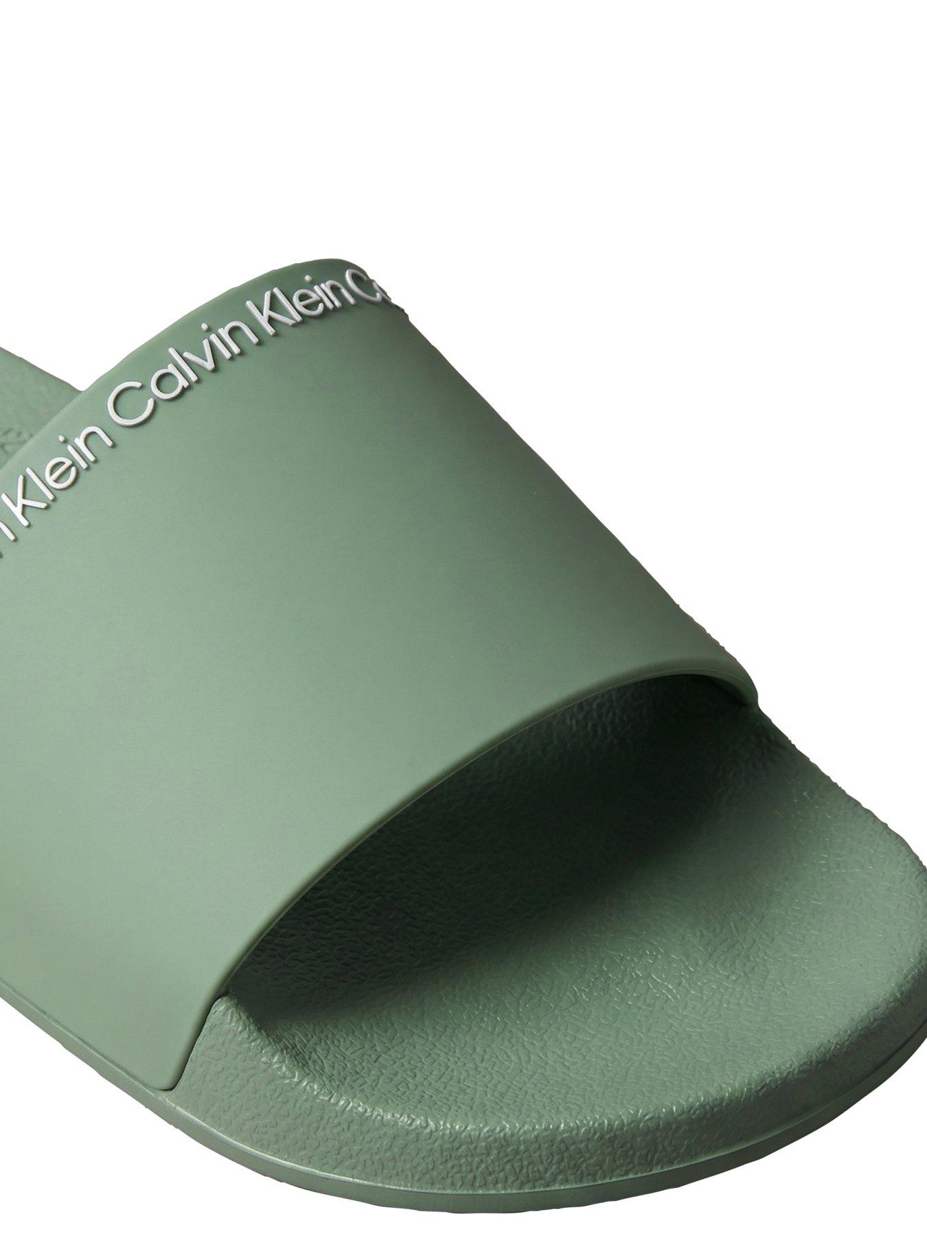 Image 4 of 5 of Calvin Klein Institutional Logo Sliders - Green