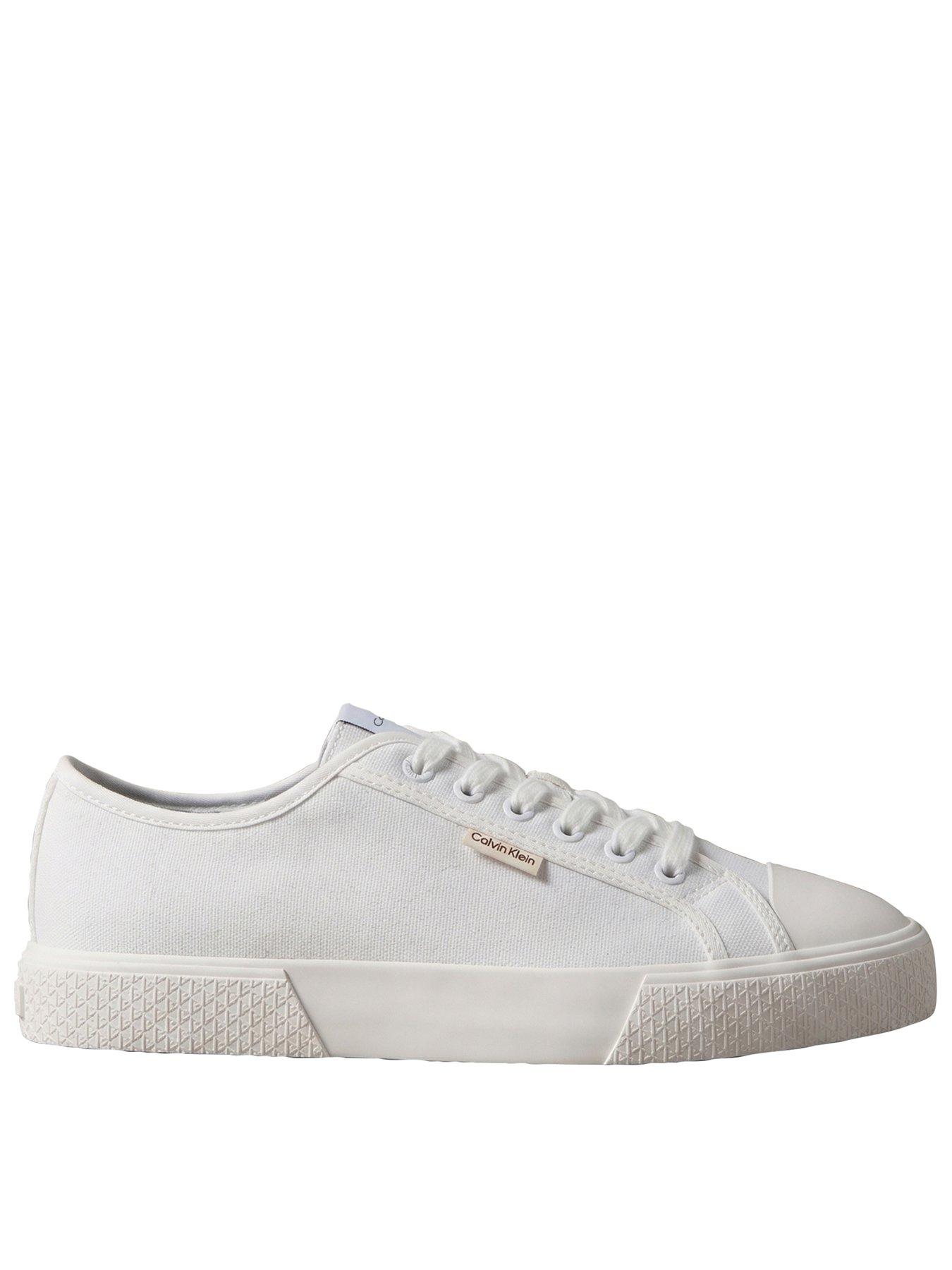 Calvin Klein Vulcanised Canvas Lace Up Trainers - White