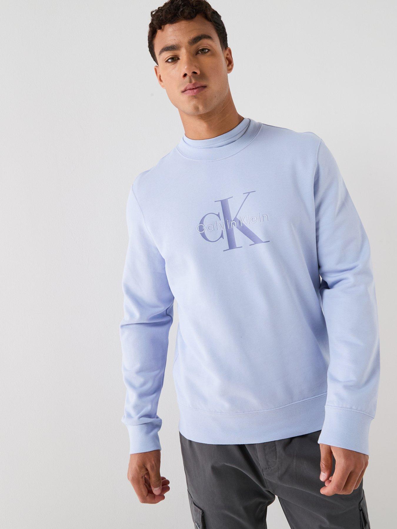 Image 5 of 5 of Calvin Klein Jeans Terry Monologo Sweatshirt - Light Blue