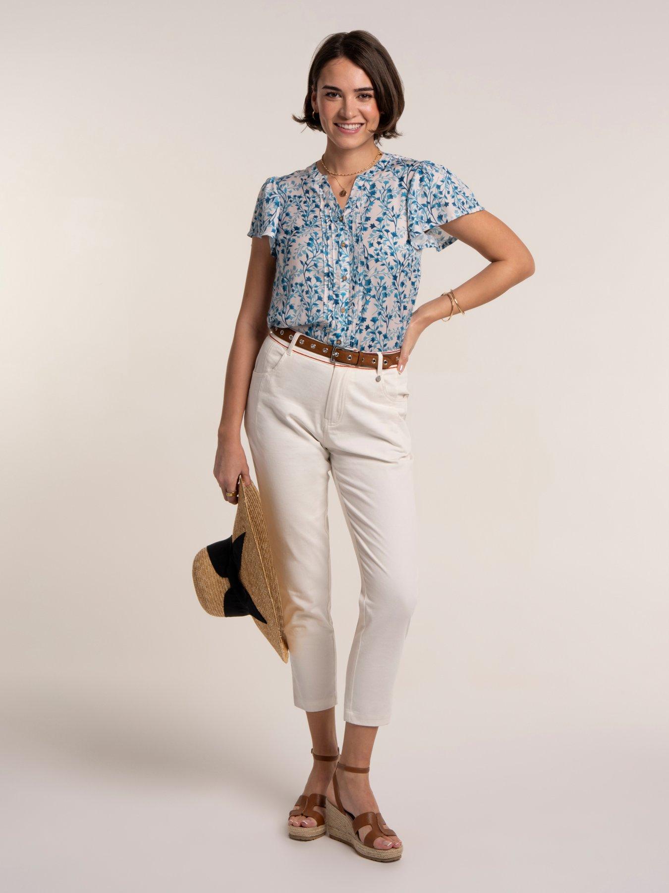 front image of brakeburn-bianca-blouse-cream