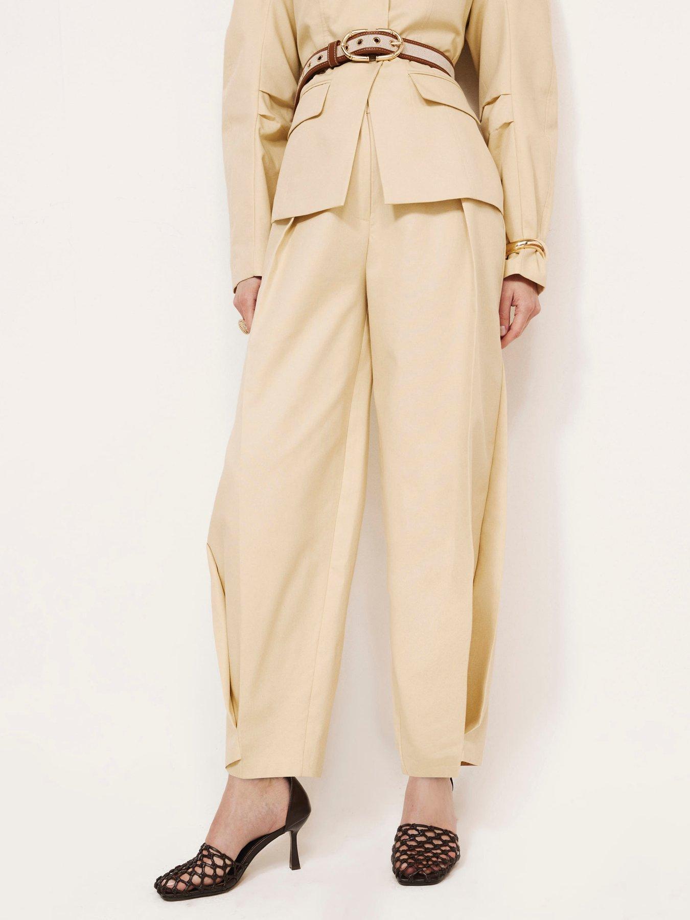 River Island Cotton Co-ord Tapered Trousers - Yellow
