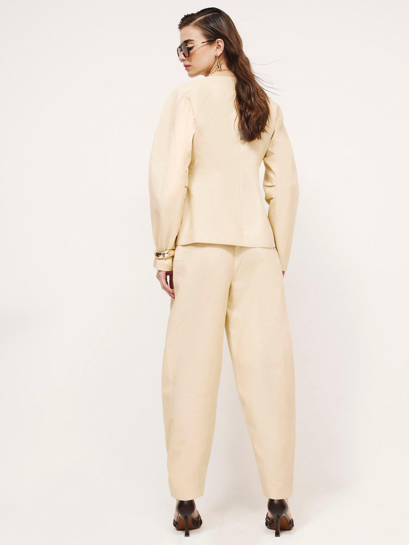 Image 2 of 4 of River Island Cotton Co-ord Tapered Trousers - Yellow