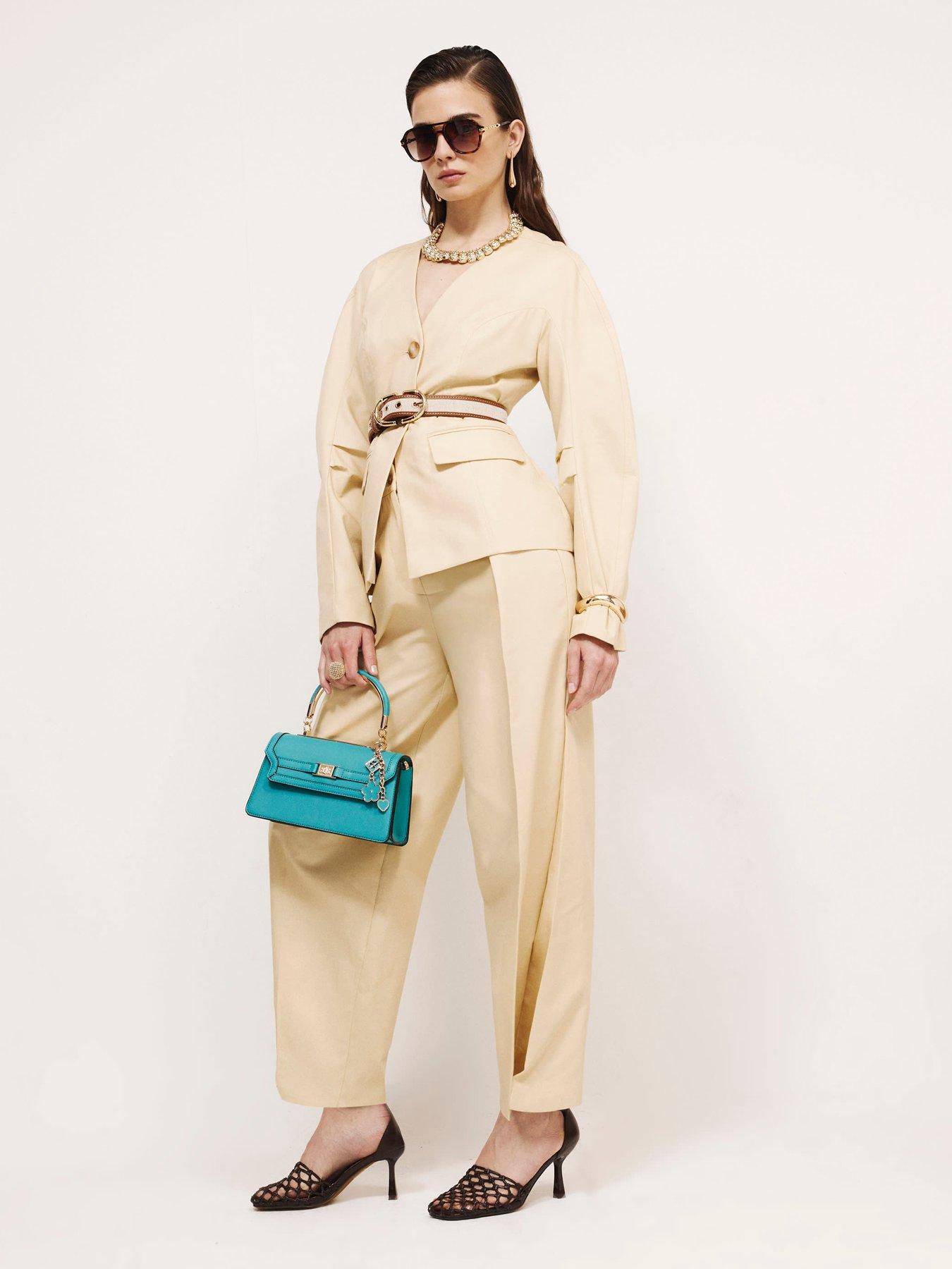 Image 3 of 4 of River Island Cotton Co-ord Tapered Trousers - Yellow