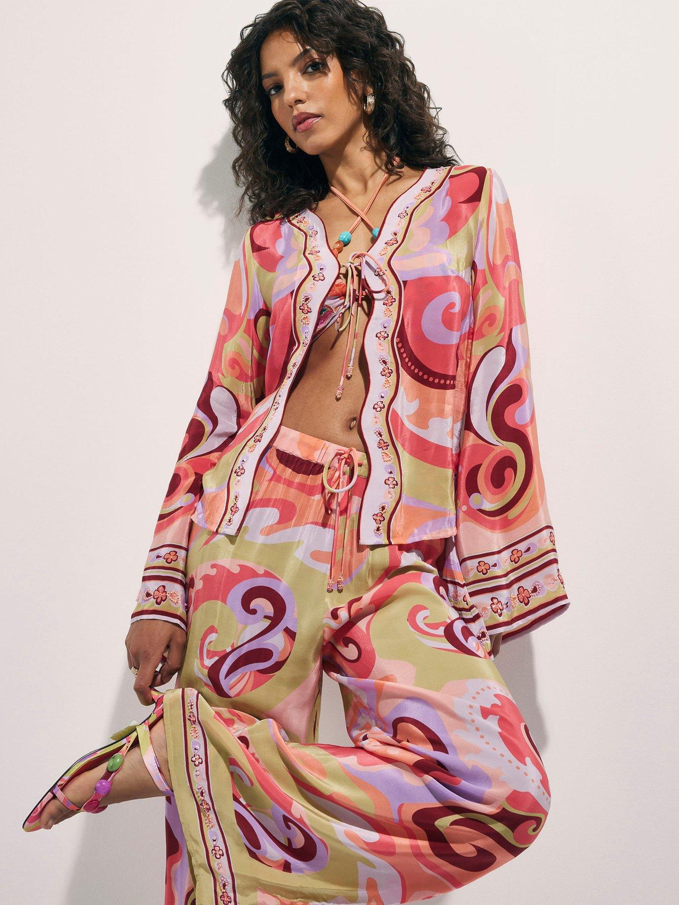 River Island Tdh Swirl Print Cover Up - Orange