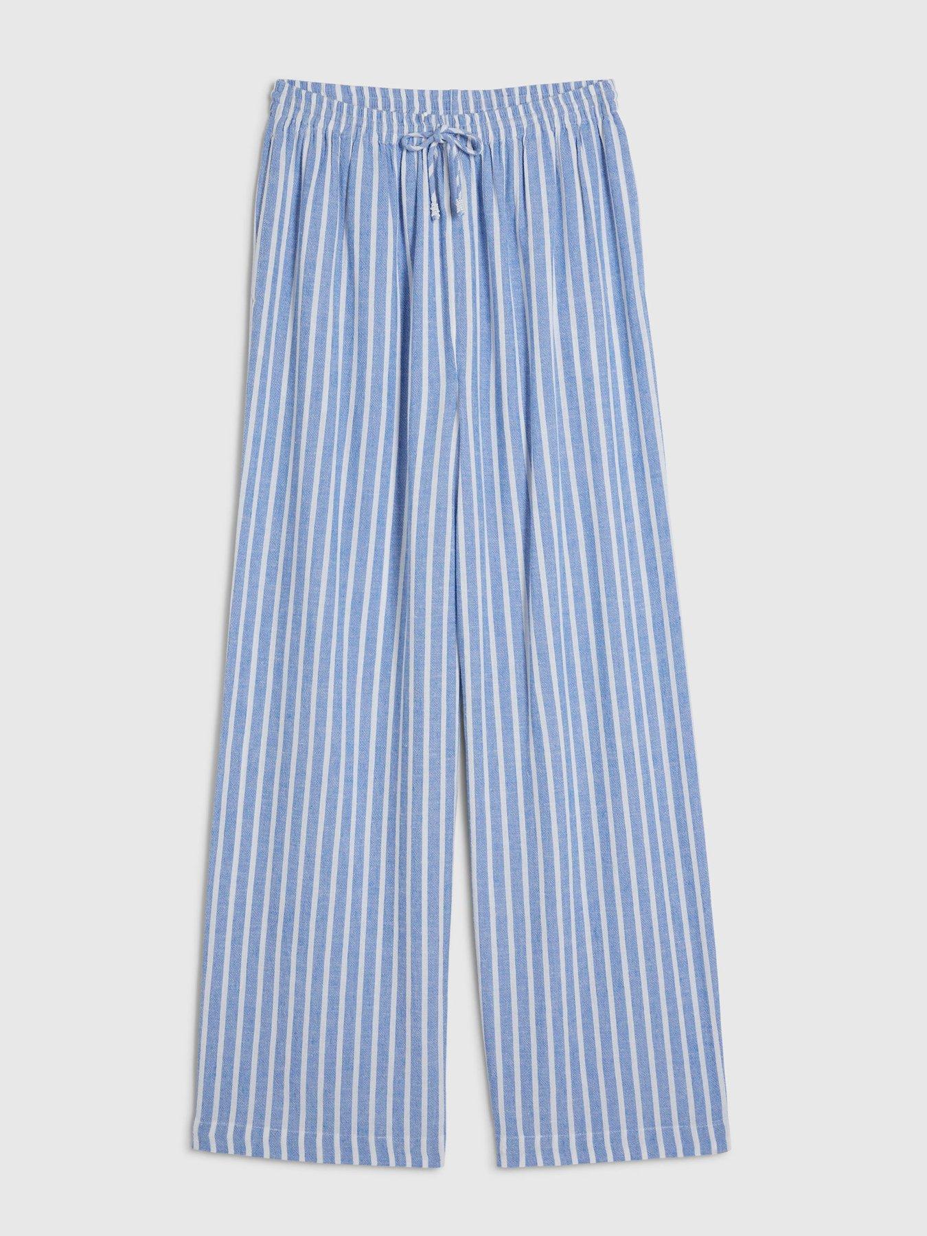 Image 5 of 6 of River Island Blue Linen Stripe Trouser Co-ord