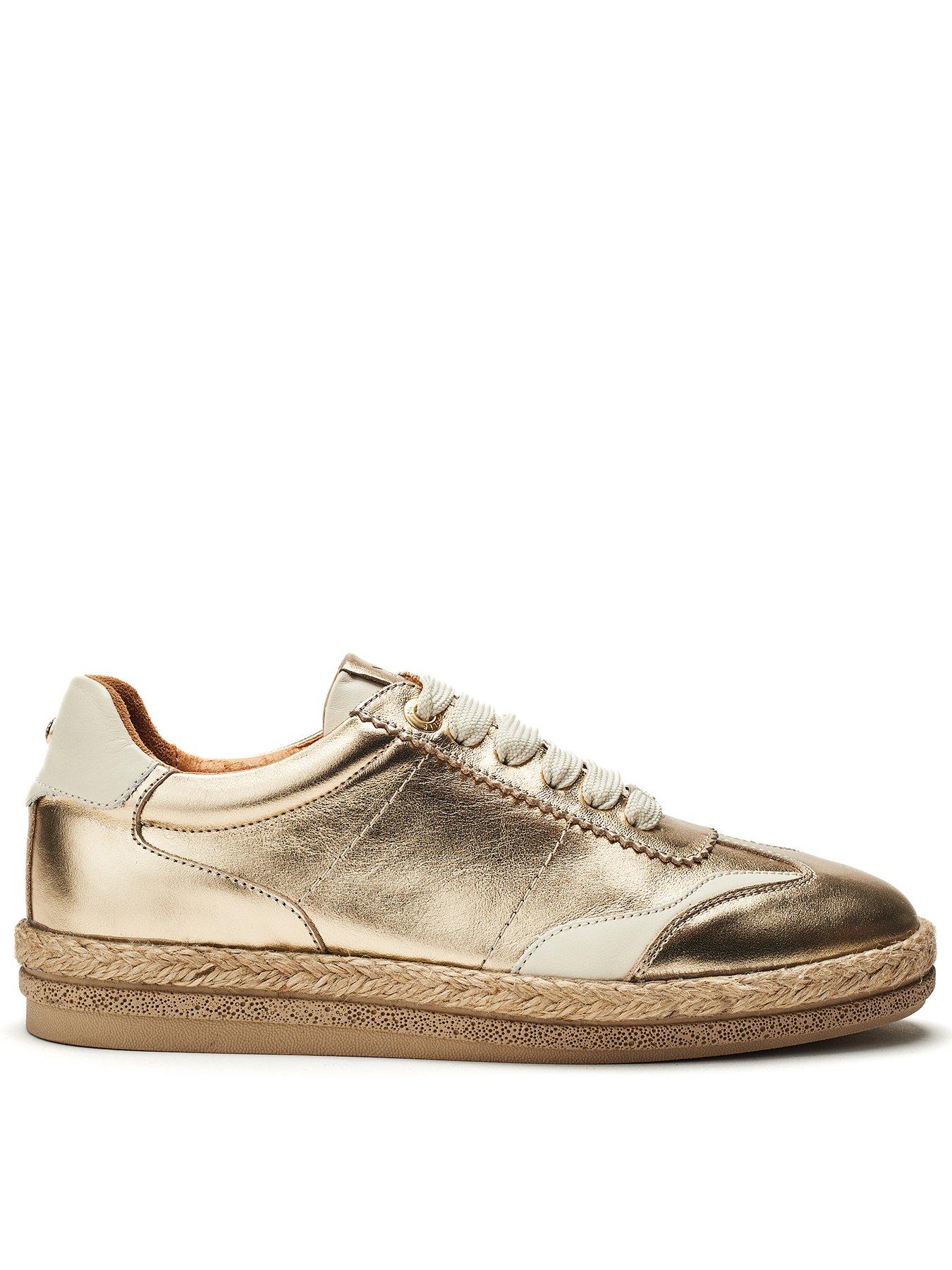 moda-in-pelle-baibe-gold-leather-multi-panel-trainer-on-espadrille-sole-unit