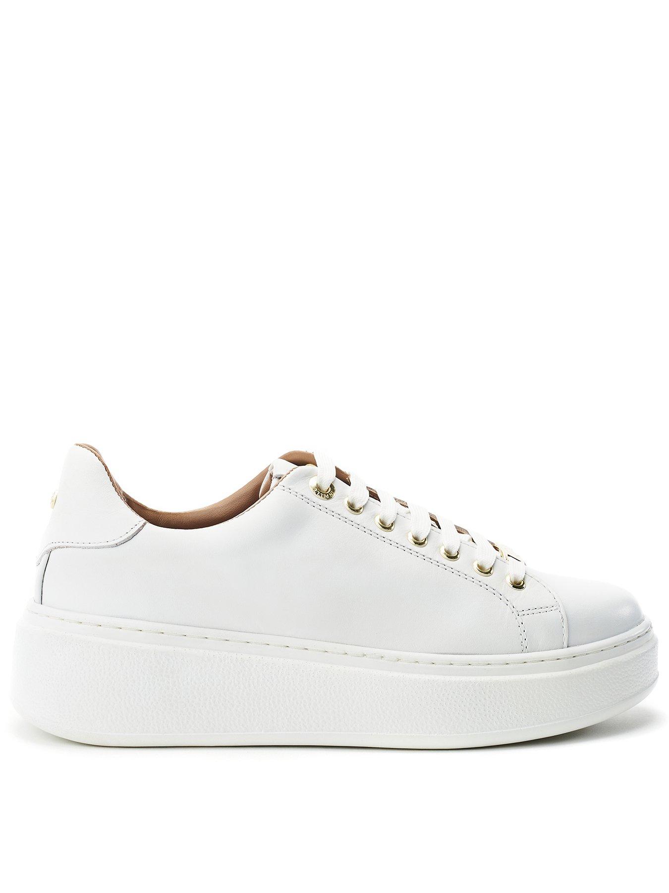  image of moda-in-pelle-cherrie-white-leather-slab-sole-trainer